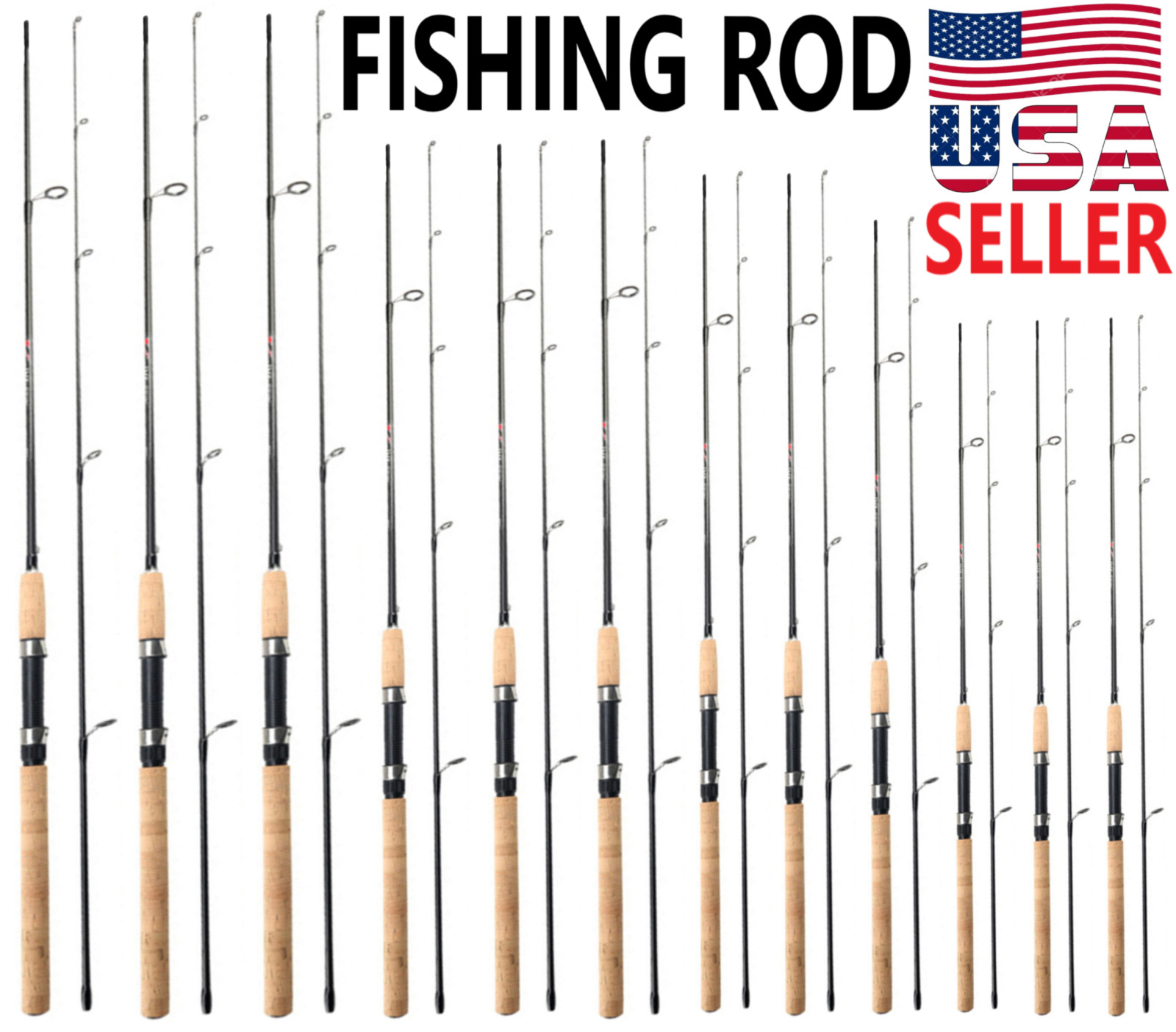 Fishing Pole Spinning Rod Carbon Fiber Portable Medium Fast Lightweight 7f 8f 9f