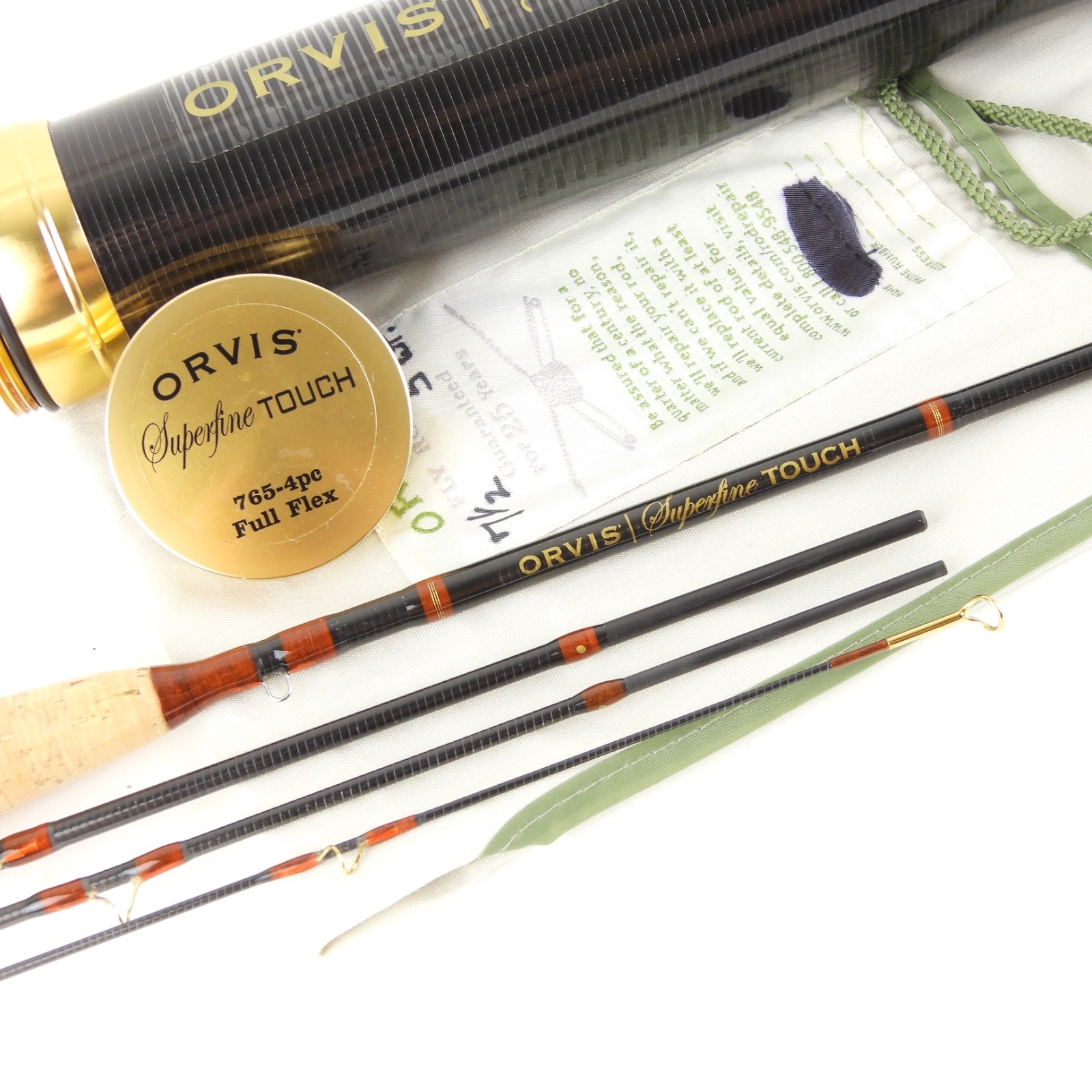 Orvis Superfine Touch Fly Fishing Rod. Full Flex. 7’ 6”. 5wt. W/ Tube & Sock.