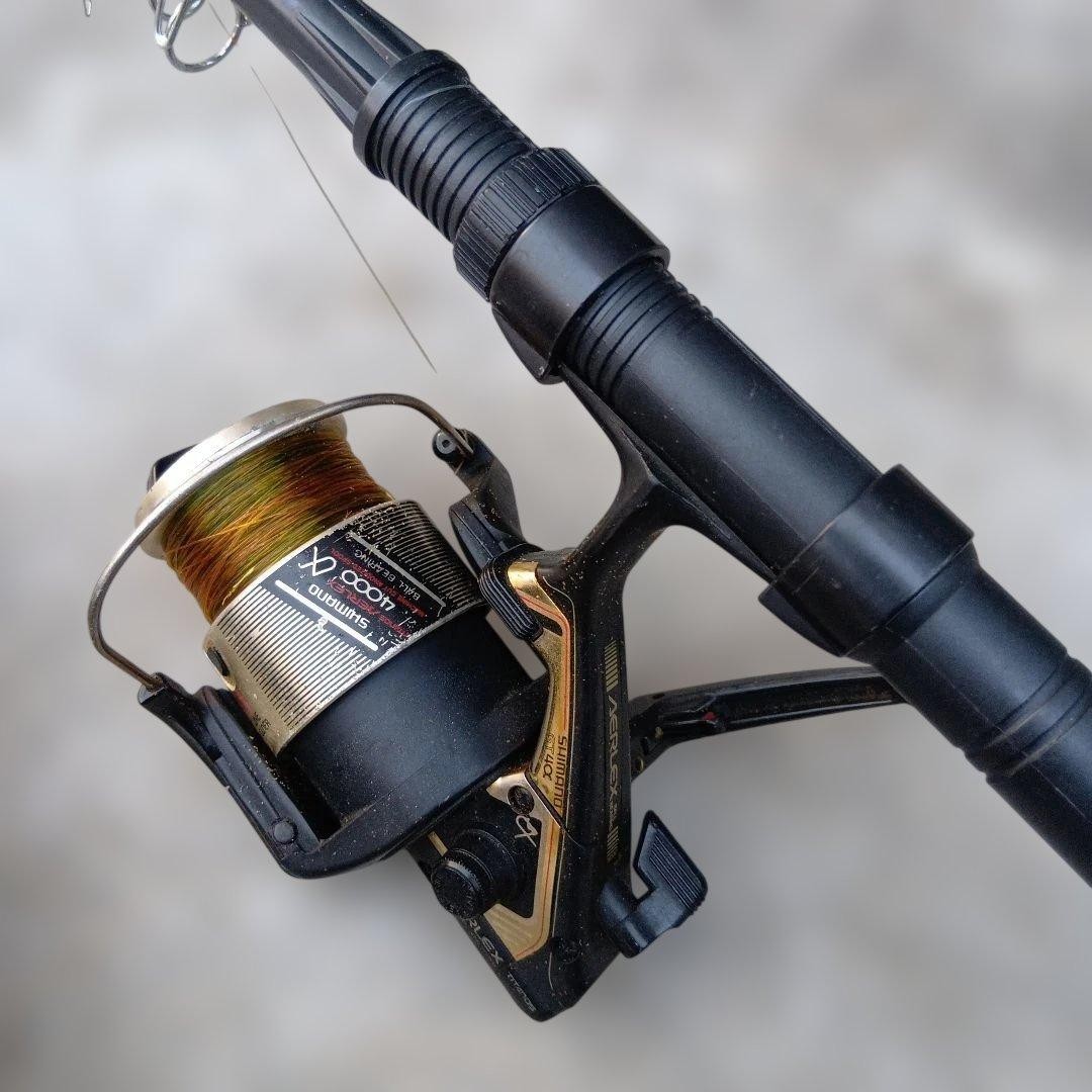 TACKLE 1.0 Fishing Rod Set of 2, Black + Green and Gold Reels, Used