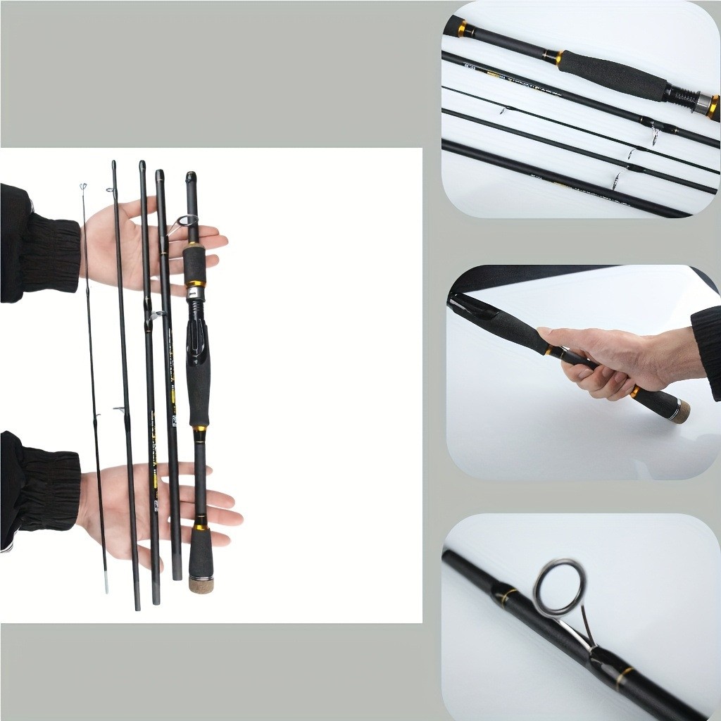 1.8M/2.1M Five-section Portable Fishing Rod Spinning Rod Travel Pole Fast Action