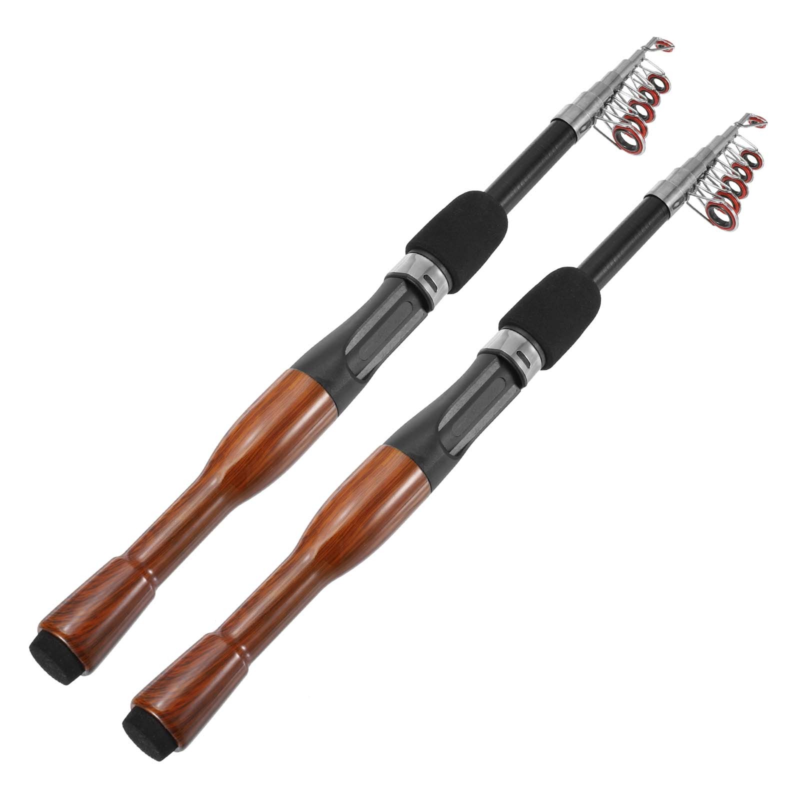 2pcs Telescopic Fishing Rod 72 Inch Lightweight Collapsible, Black / Yellow