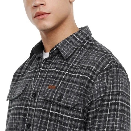 Orvis Men’s S Classic Plaid Beefy Flannel Shirt S Black & Gray 100% Cotton n1302