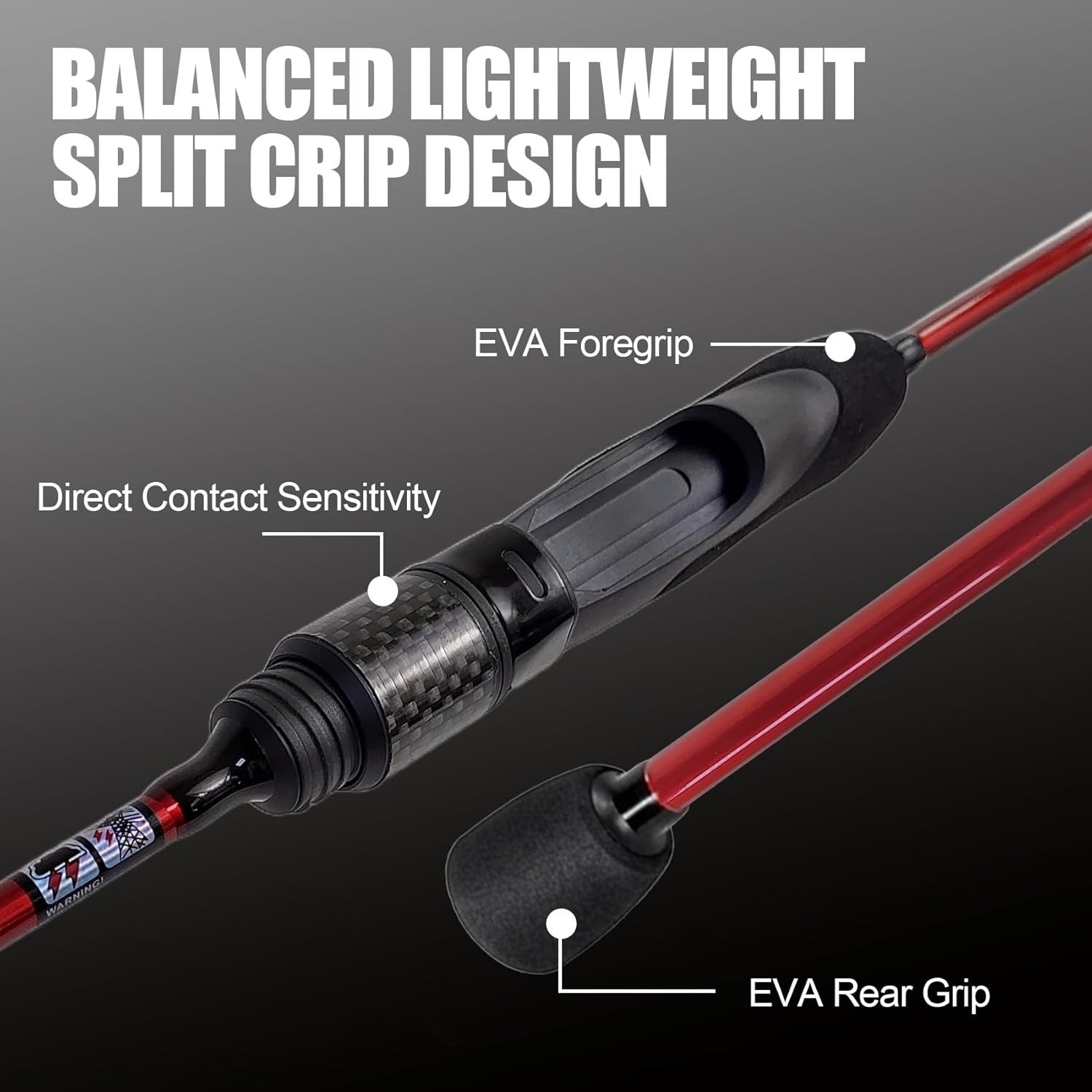 Aerospin Ultralight Spinning Rod 2pc Fast Action Carbon Trout Panfish 6ft/6.6ft