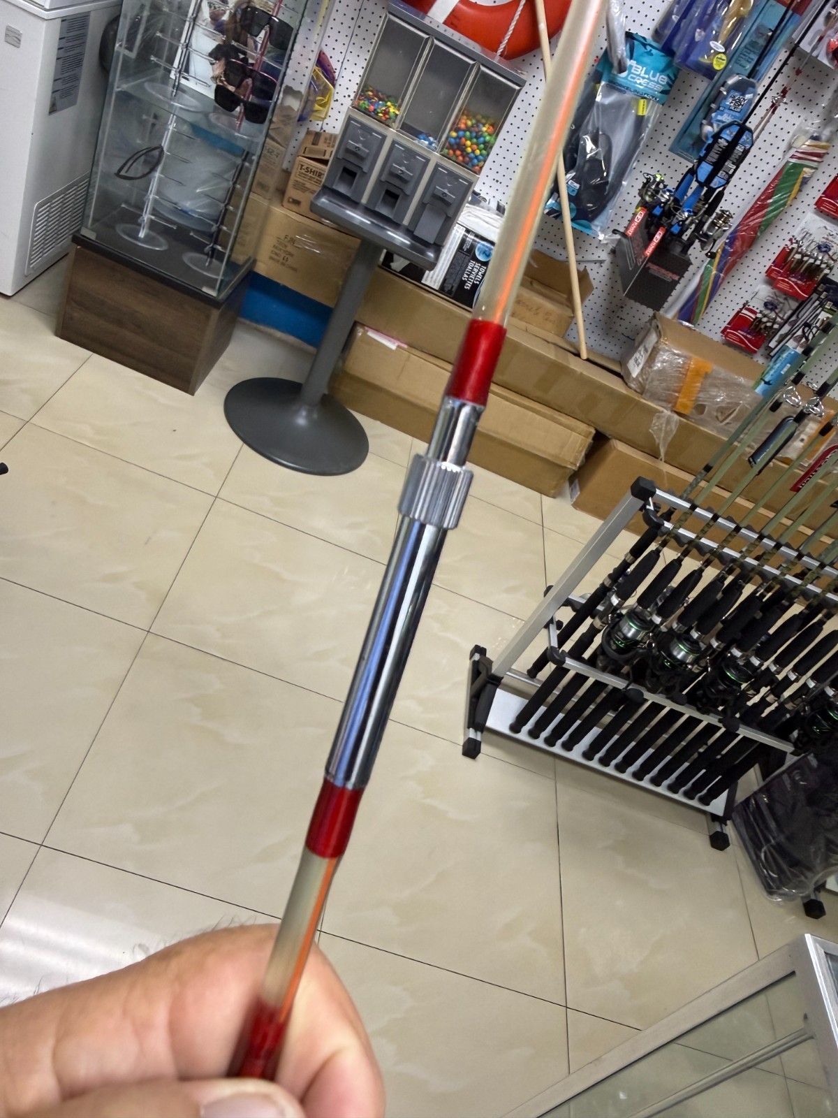Spinning Rod LARGO STICK RED EDITION II 5 ft – 2 Piece – 5 Guides Hook Holder