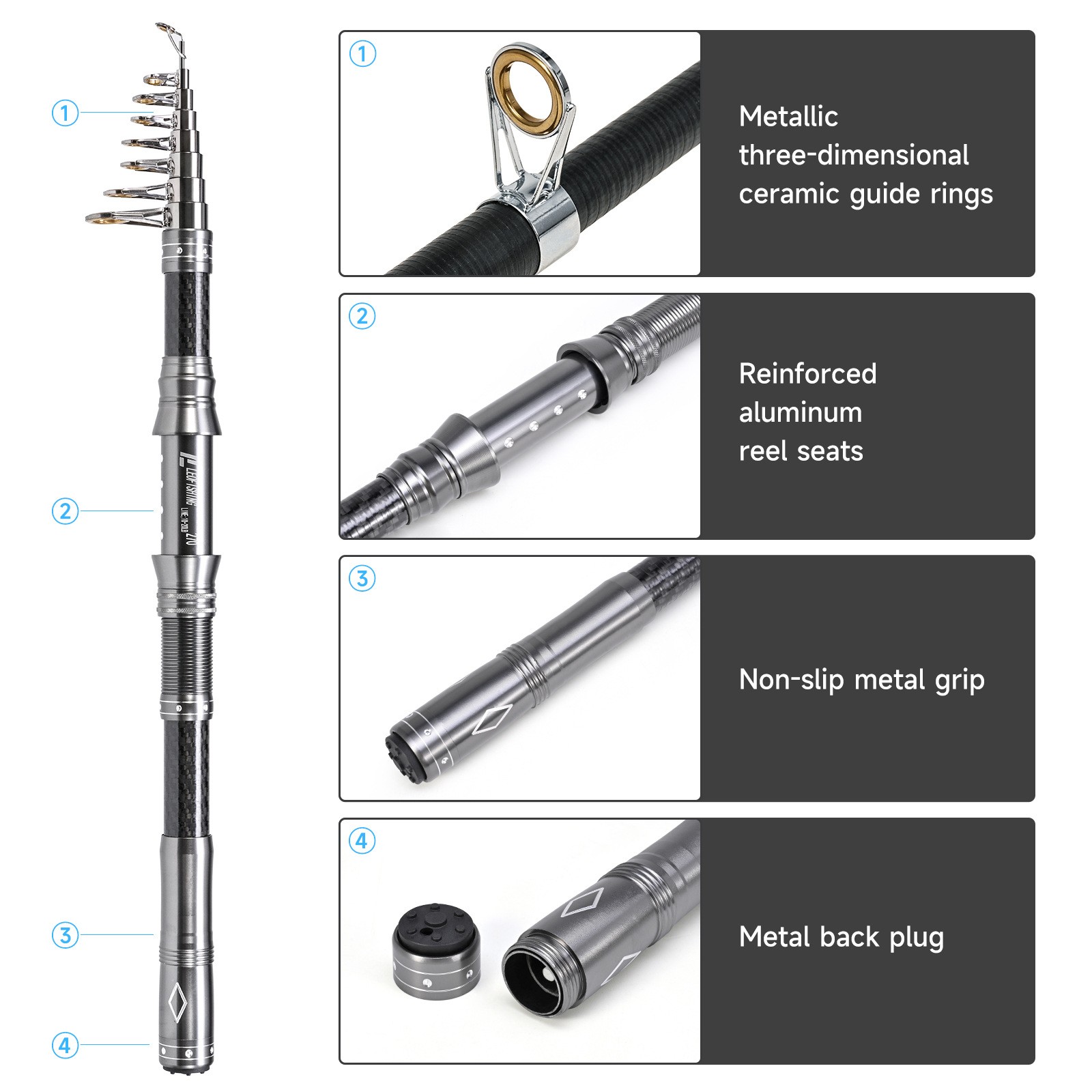 Telescopic Fishing Rods Spinning Casting Rod Carbon Fiber Rod Bass Ultra Light