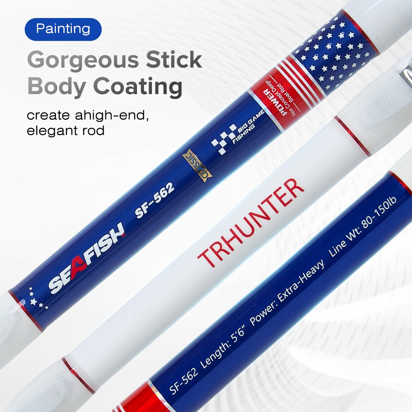 TRHUNTER Trolling Rod Saltwater Offshore Big Game Fishing Rod Conventional Bo…