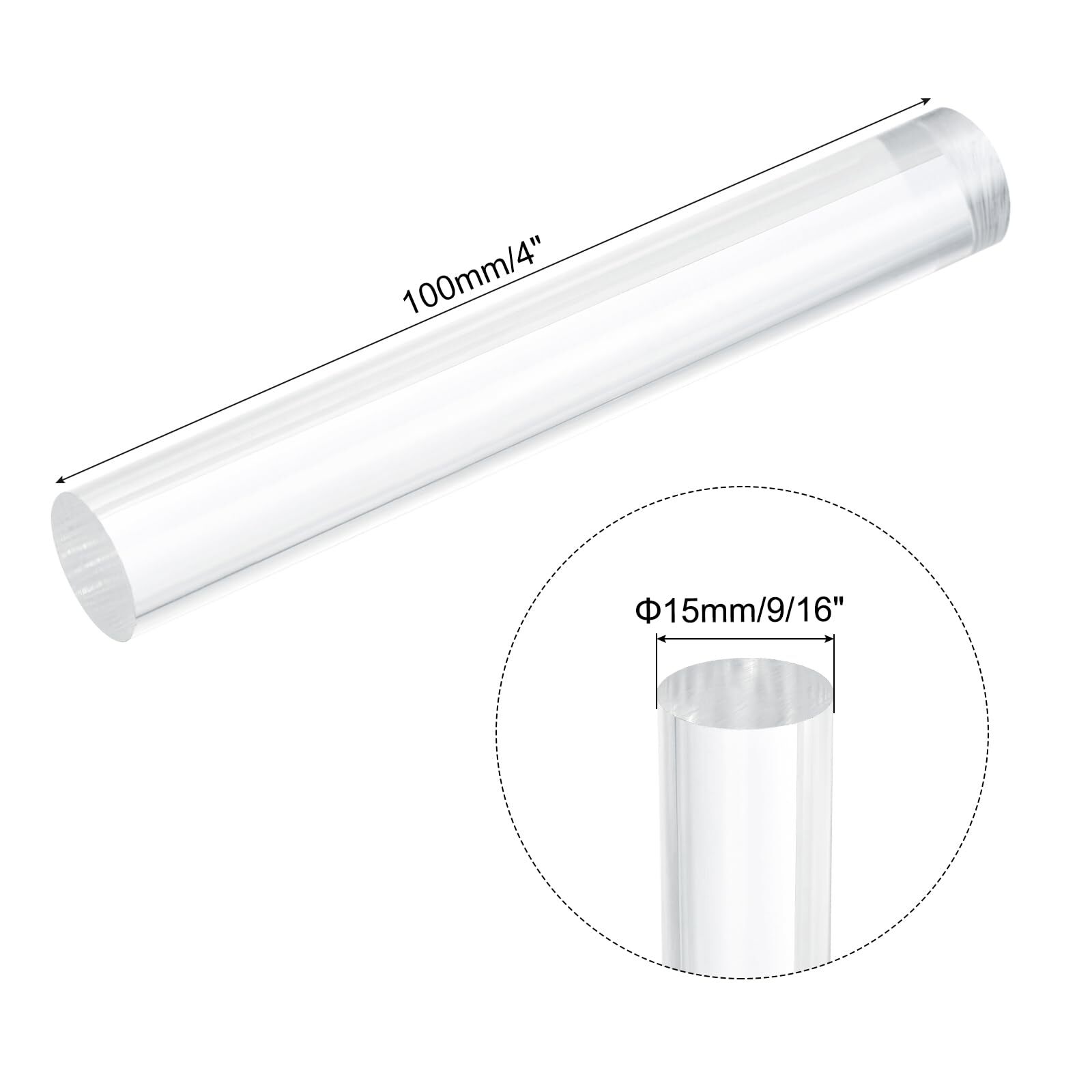 1pcs Acrylic Round Rods 9/16″ x 4″ Clear Acrylic Dowel Rods Sticks Plastic St…