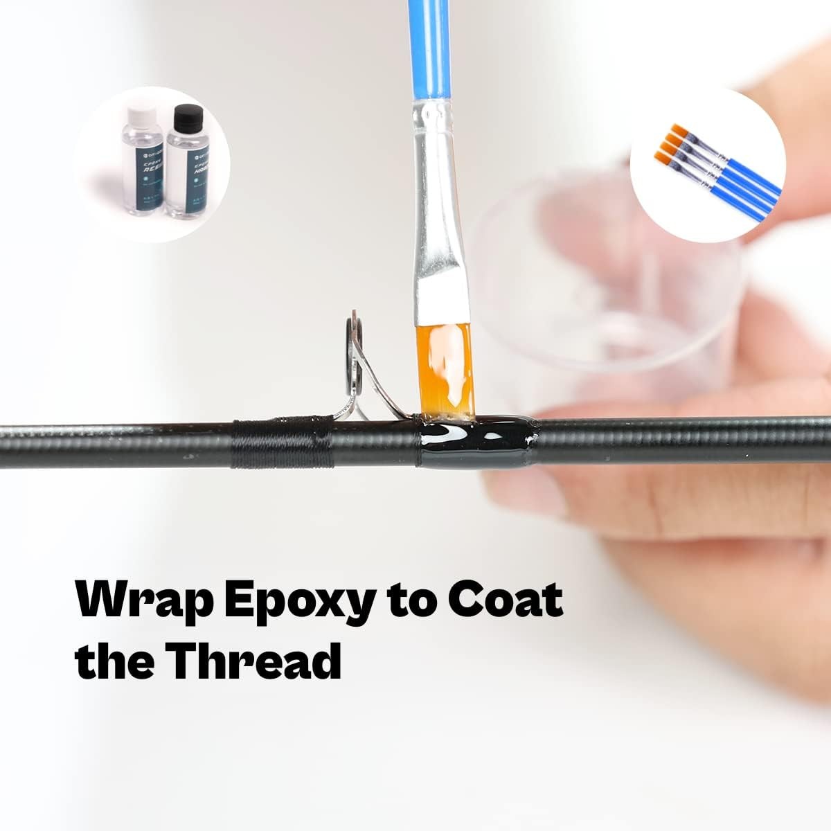 Ojydoiiiy Fishing Rod Repair Kit Epoxy Glue Wrapping Thread Clipper And Masking