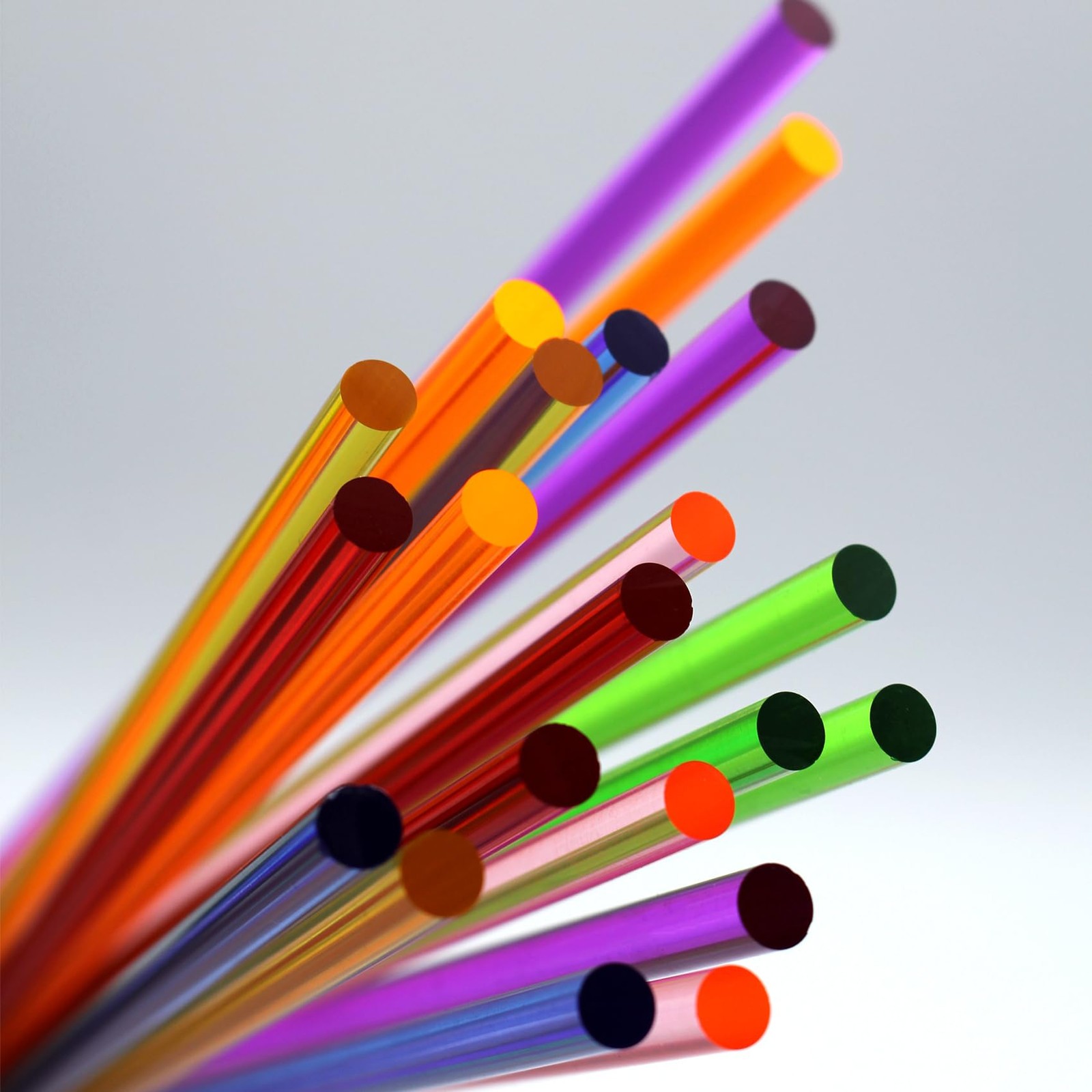 Acrylic Round Rod,21pcs,6mm Diameter 305mm Length,Multicolor Straight Line,So…