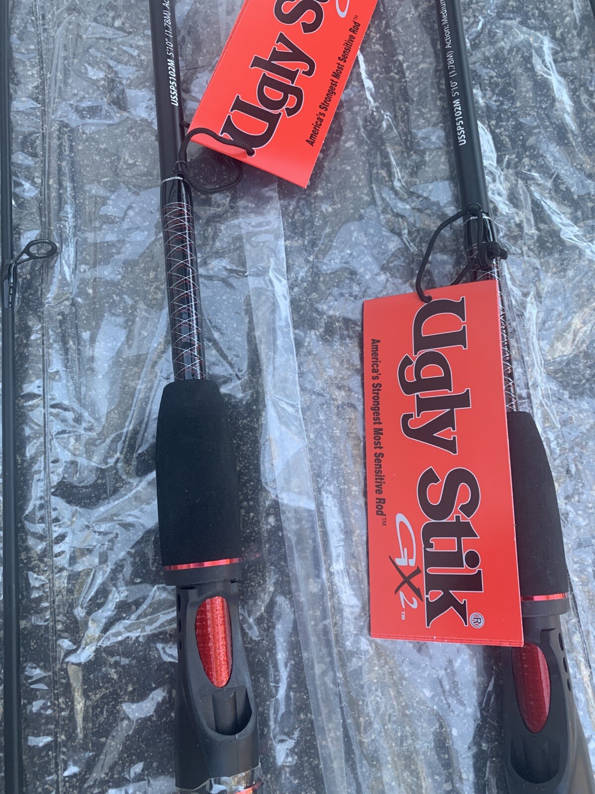 qty 2 GX2 Ugly Stik Spinning Rods 5’10” 2pc Medium US Seller