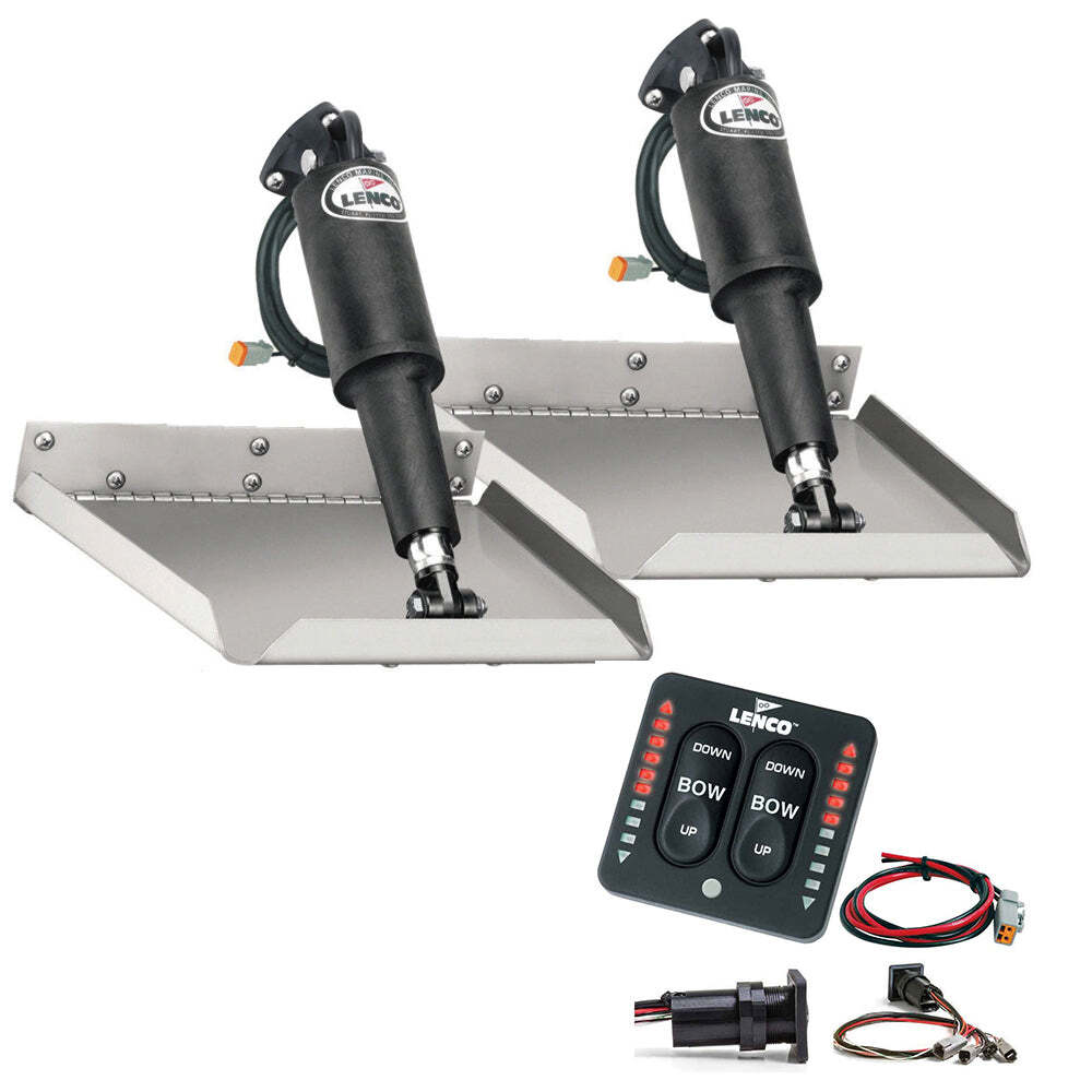 Lenco 12″ x 12″ Edgemount Trim Tab Kit w/LED Indicator Switch Kit 12V [15110-103