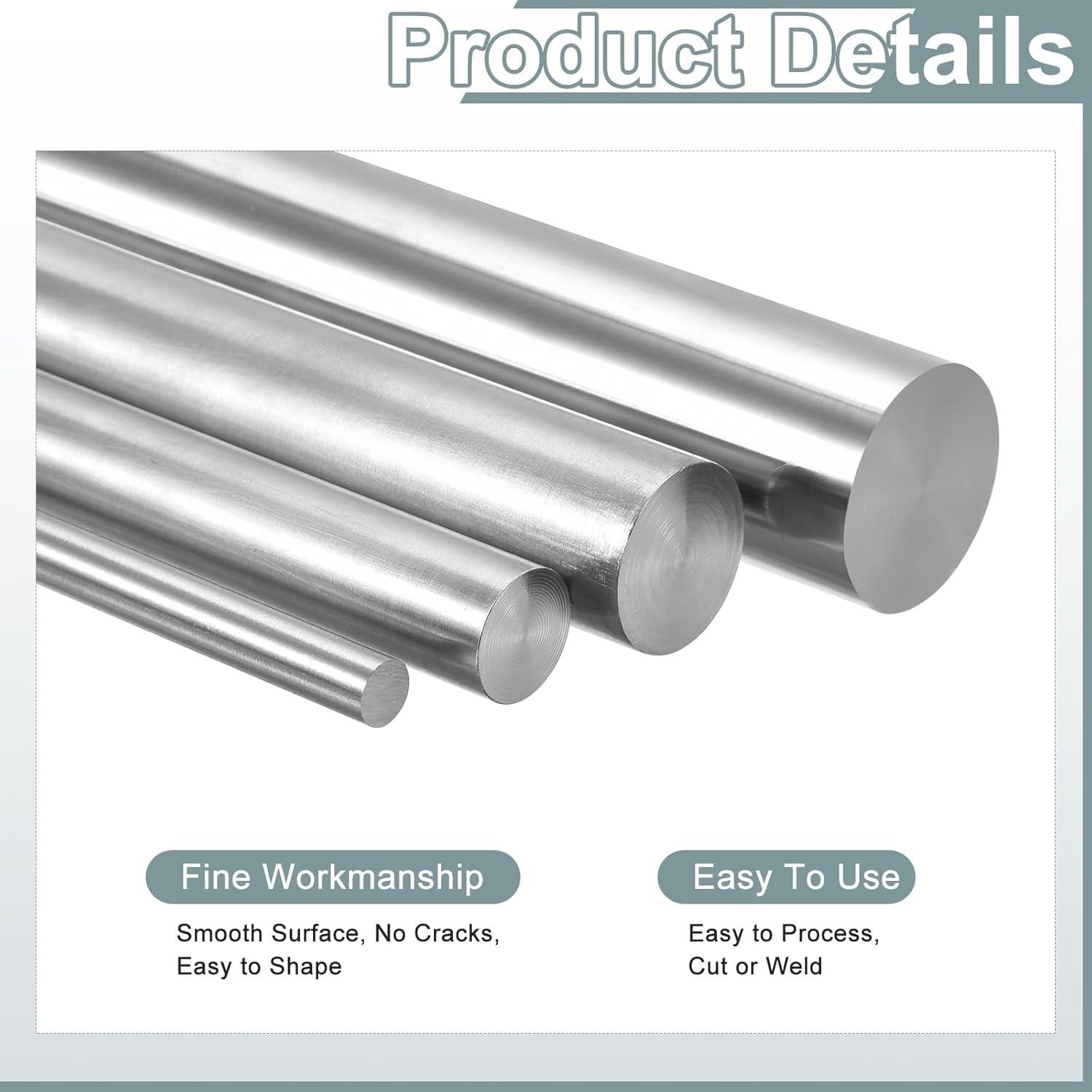 Set of 5 GR5 Titanium Round Bar Rods 2mm x 100mm | Versatile Metalworking Supply