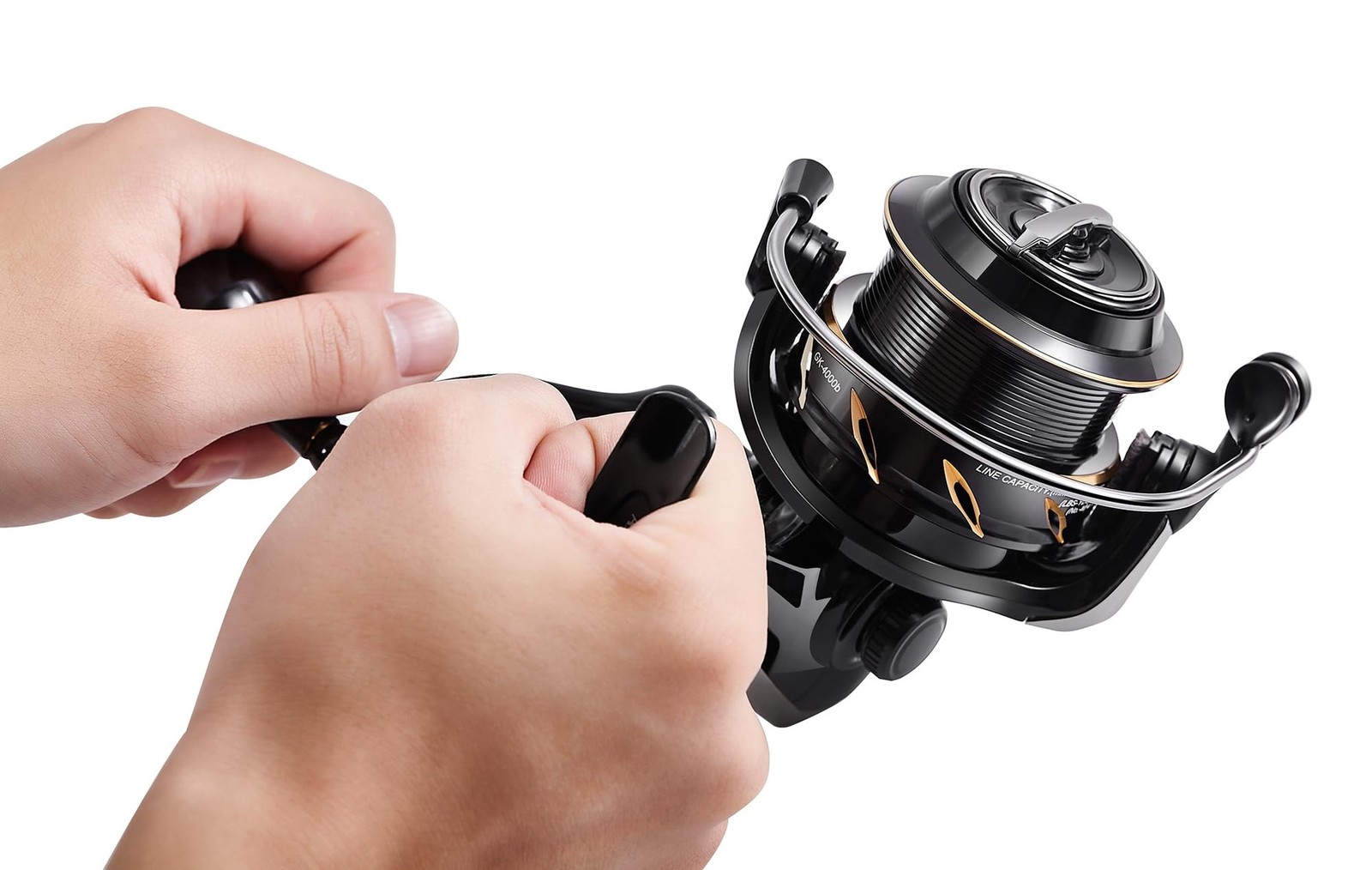 GK Spinning Reel,Fishing Reel Saltwater,Shallow Aluminum Line Cup 5.2:1 Gear …
