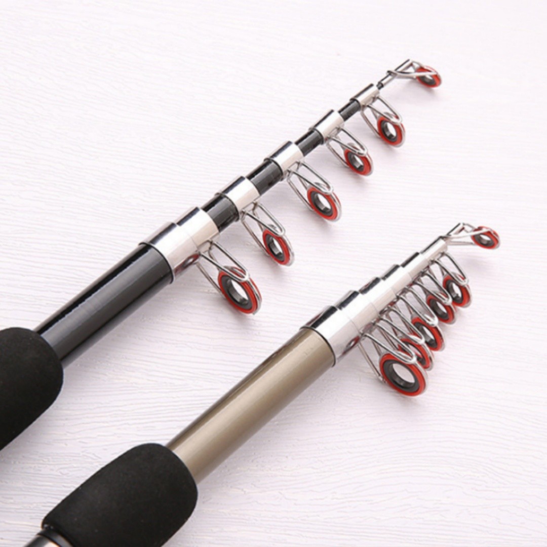 Mini Fishing Spinning Casting Rod 1.3-1.8m Telescopic Carbon Fiber Pole Sea Bass