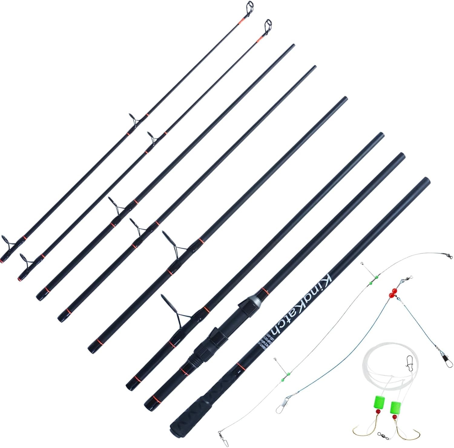 Surf Fishing Rod 9’/10’/11’/12′ Carbon Fiber Graphite Spinning Rod 3-Piece