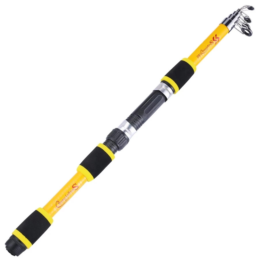 Sougayilang Mini Fishing Rod Durable Glass Fiber Portable Travel Spinning Pole