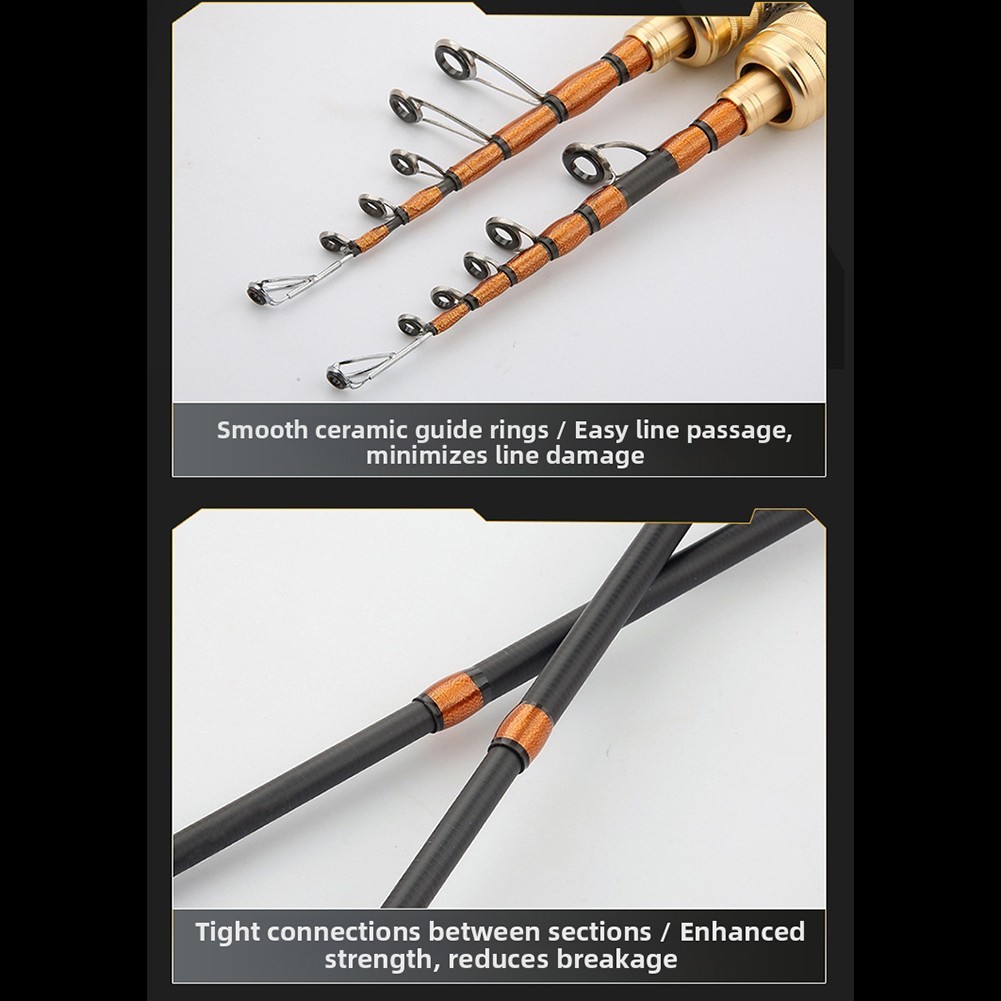 Fishing Rod Carbon Fiber With Solid Wood Handle And Titanium Tip 1 5 1 68 1 8M