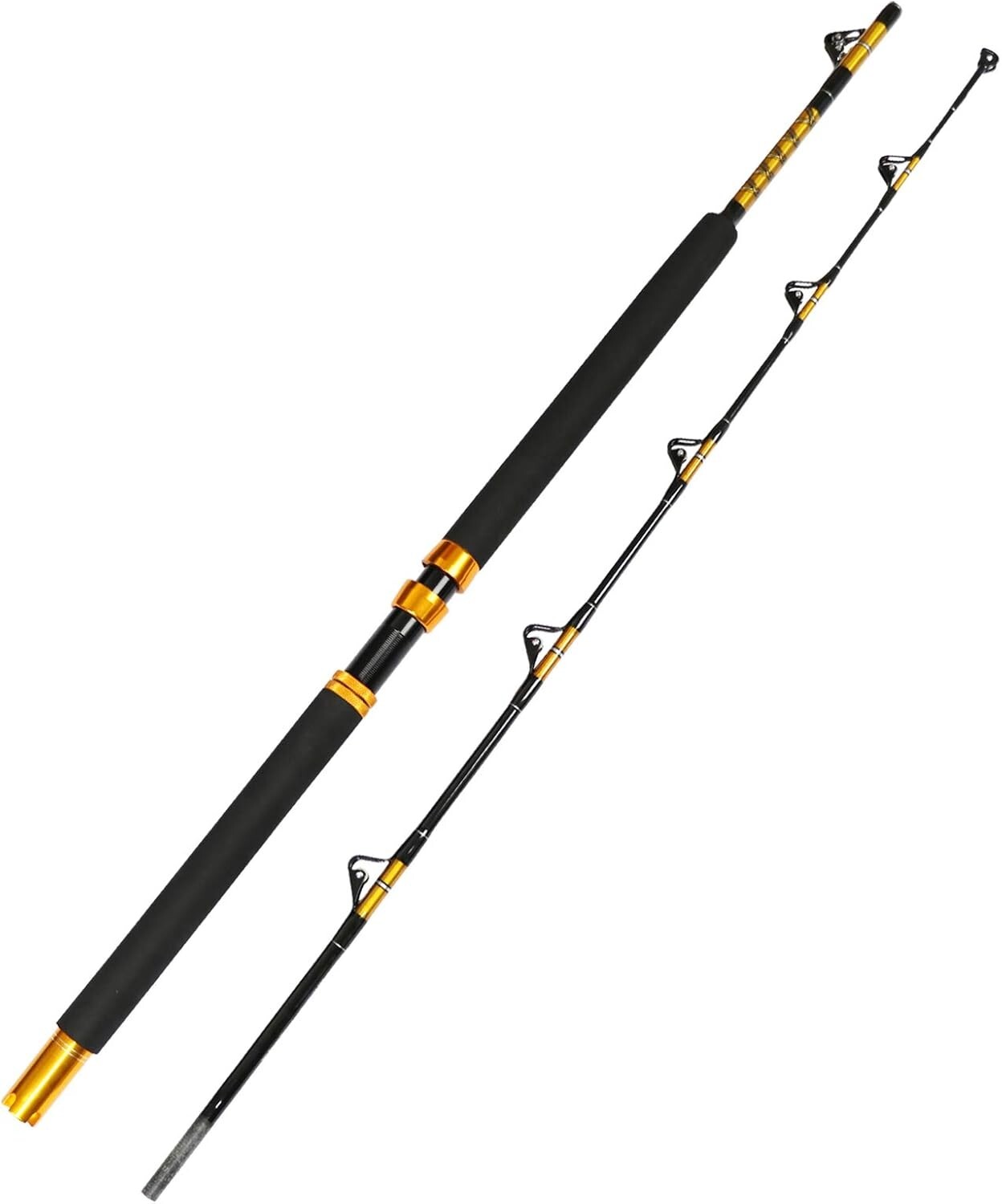 Durable 7′ Fishing Rod with Stainless Steel Rollers – Heavy Power for Trolling