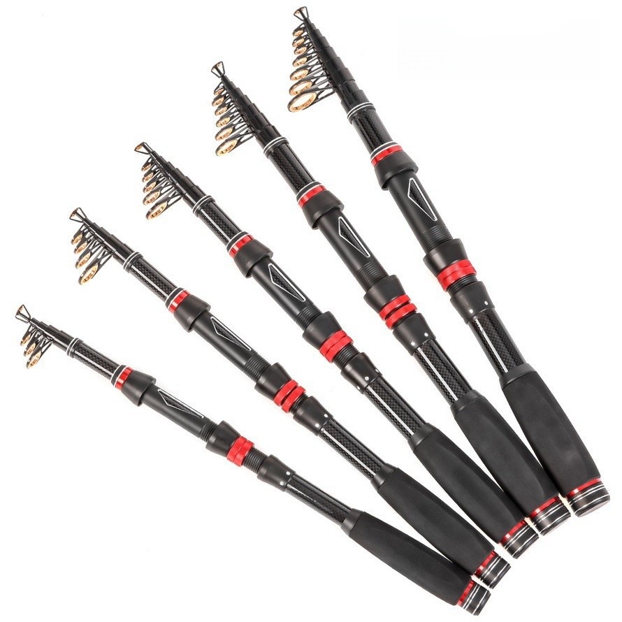 Telescopic Rock Fishing Rod 1.8m-3.0m Carbon Rod Travel Spinning Saltwater Pole