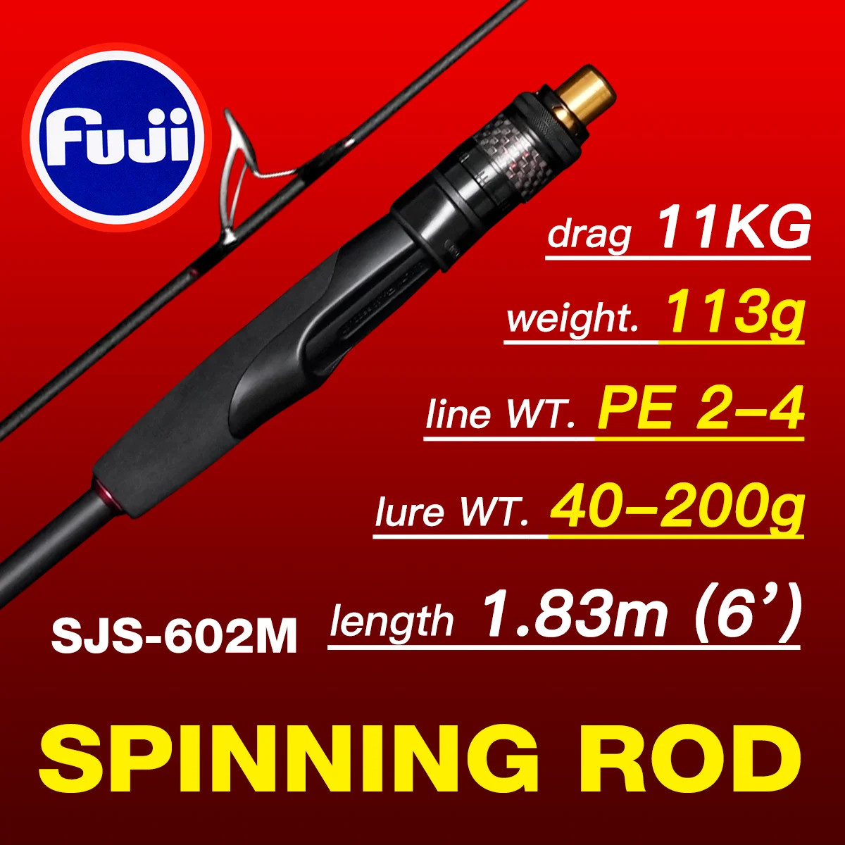 Jyghaul Slow Jigging Fishing Rod M/ML Drag Power 11KG FUJO Guide Rings FUJI Reel