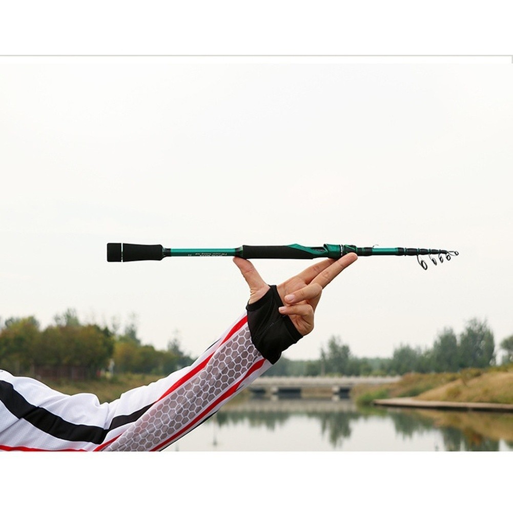 Compact Carbon Fishing Rod M Hard Action 50cm Folded 1.8m 2.1m 2.4m Extended