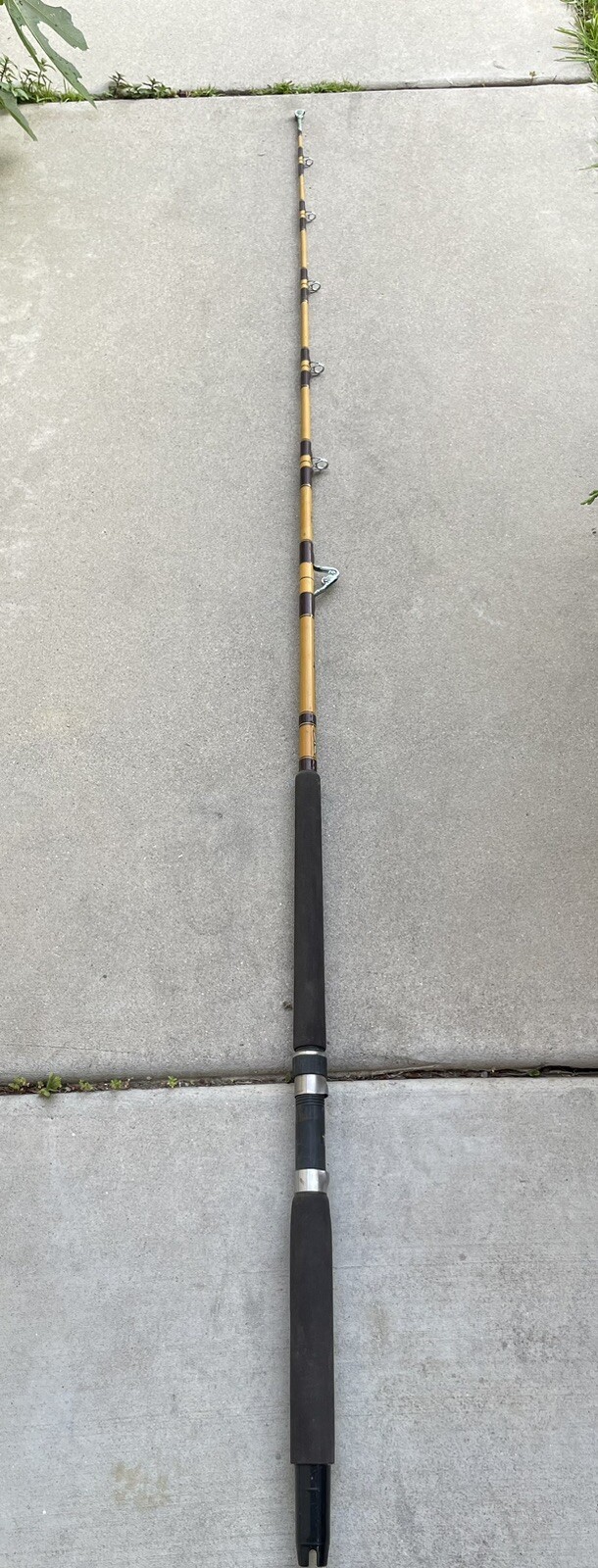 Vtg Fenwick ST 785 6 1/2’ Pacificstik Fenglass 30-80Lb Fishing Rod 7 Guides