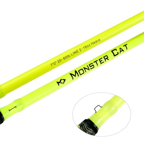 Monster Catfish Fishing Rod – 1 Piece 7′ Glow with Black Light – Catfishing