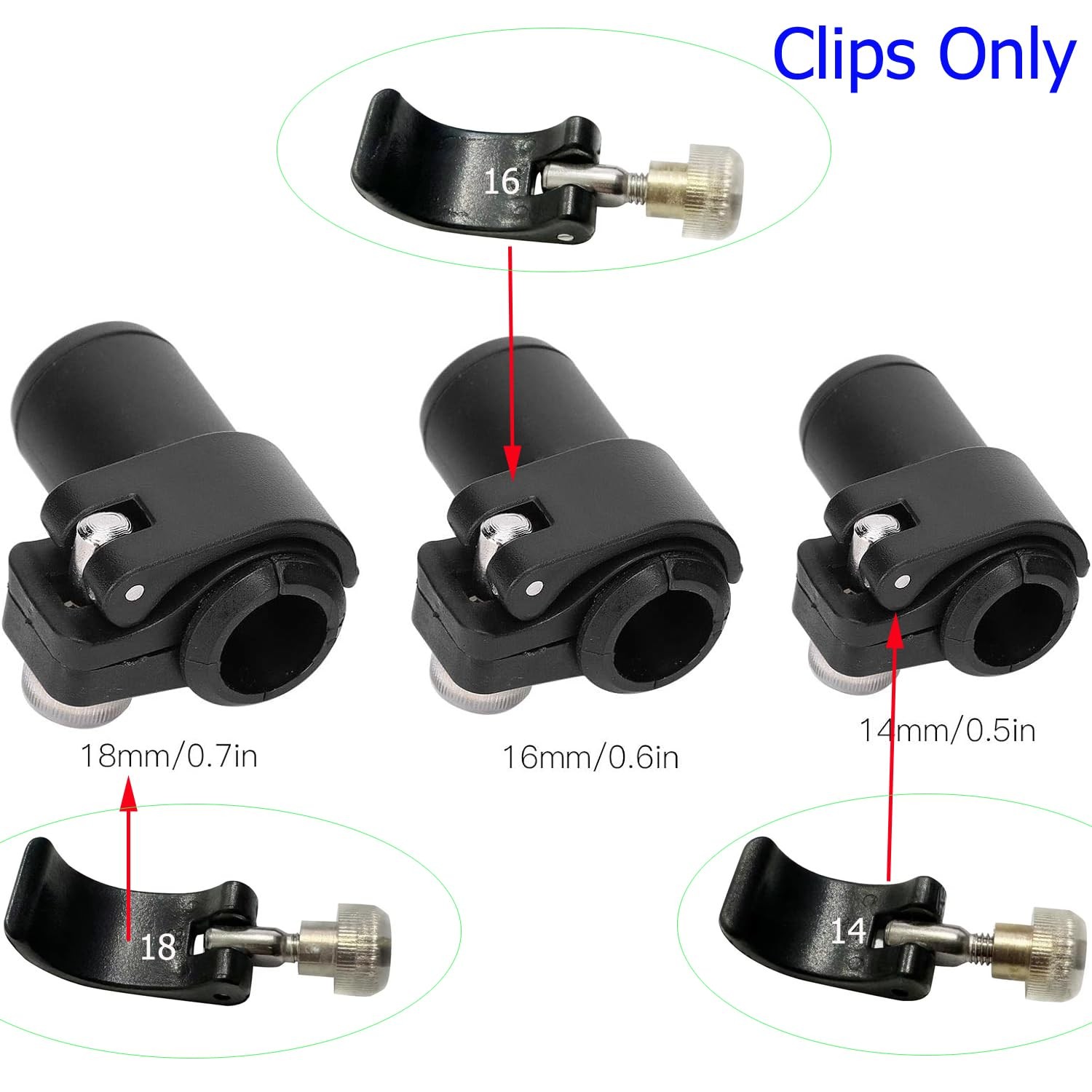 DraCra 6 Pack Trikking Poles Clamp Replacement External Quick Flip Lock Black