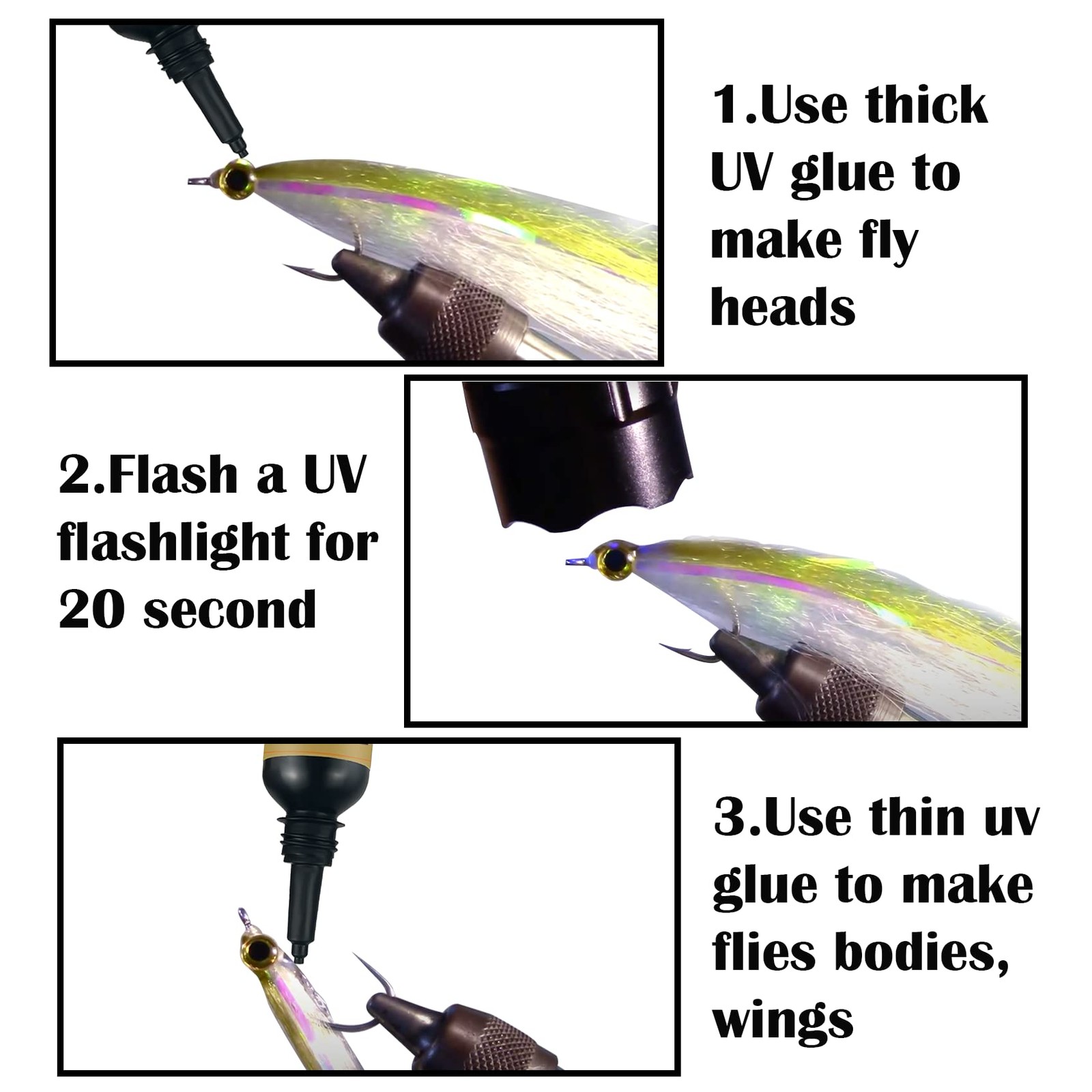 UV Clear Glue Three Glue Formula Thick,Thin and Super Flew +12 LED Power Ligh…
