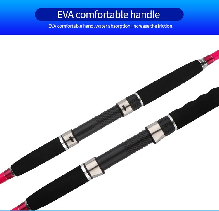 Fishing Rod 1.7M Carbon Fiber Spinning Boat Rod Travel Fast Pole Lure WT 80-120g