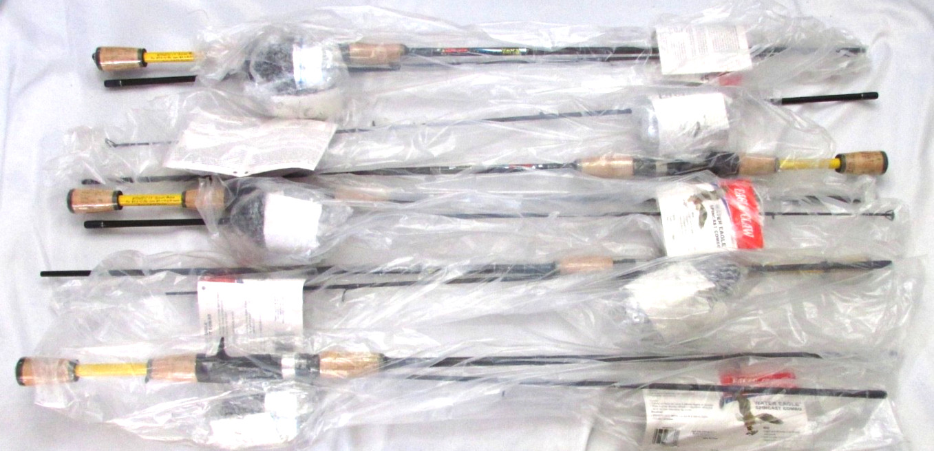 EAGLE CLAW WATER EAGLE SPINCAST COMBO WE56SC1C ROD & REEL S 5′ 6″ 5 CT LOT NEW!!