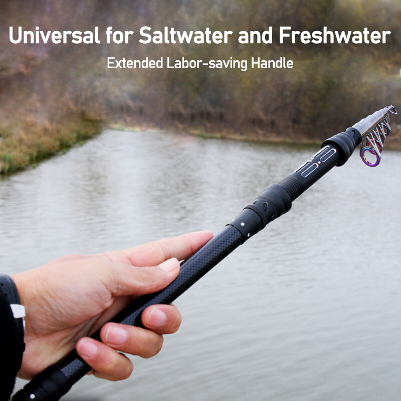 Mini Spinning Fishing Rod Carbon Fiber Telescopic Fishing Pole 1.8M-3M Saltwater