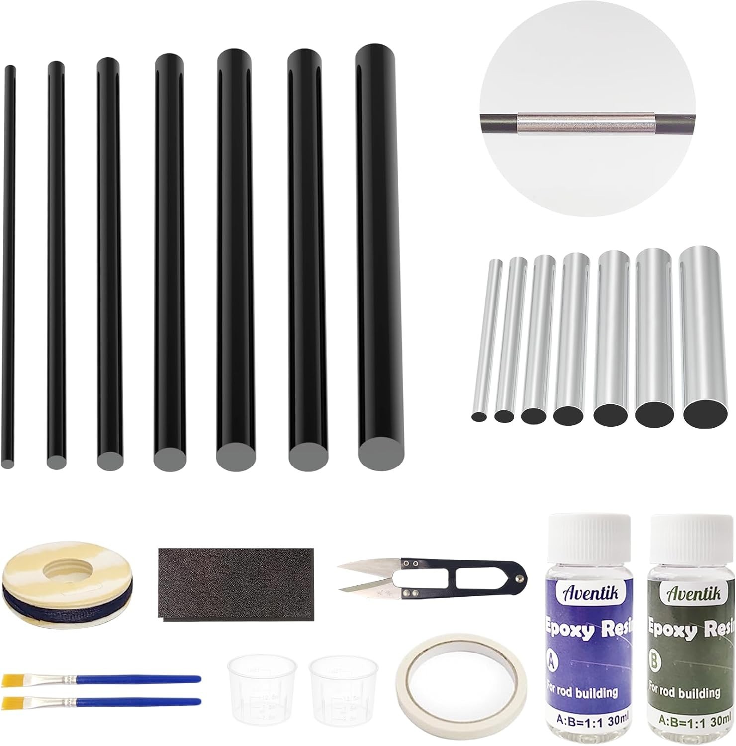 Fishing Rod Repair Kit Complete with Accessories, Carbon Fiber Stick and Stai…