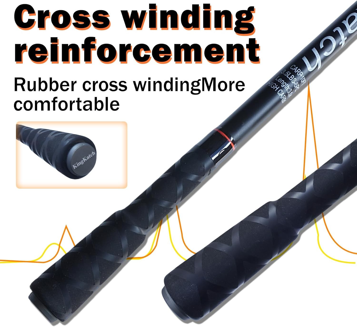 Surf Fishing Rod 9’/10’/11’/12′ Carbon Fiber Graphite Spinning Rod 3-Piece