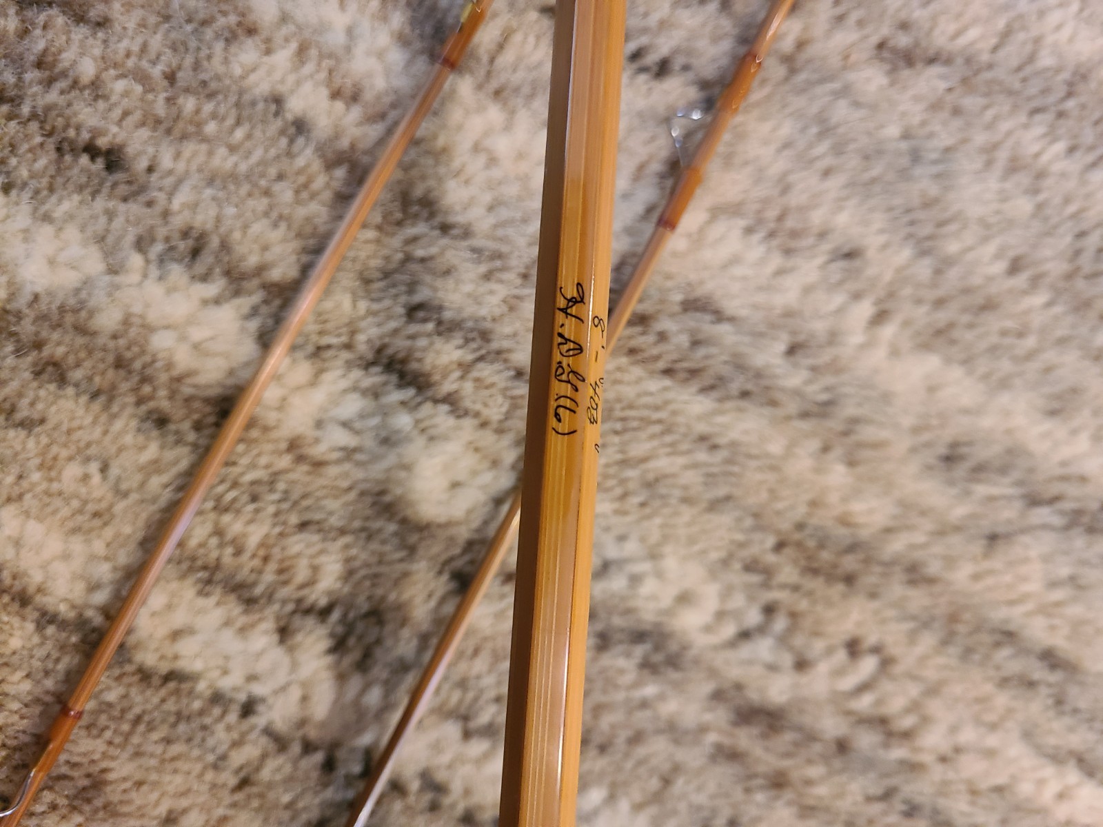 C.F. Orvis “125” Impregnated Bamboo Fly Rod. 8′ . 6wt. W/ Tube & Sock.