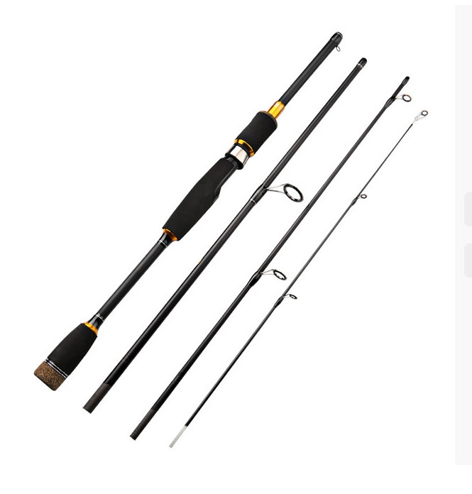 Fishing Rods Carbon Fiber Casting Spinning Rods High Sensitive Fast 4 Sections