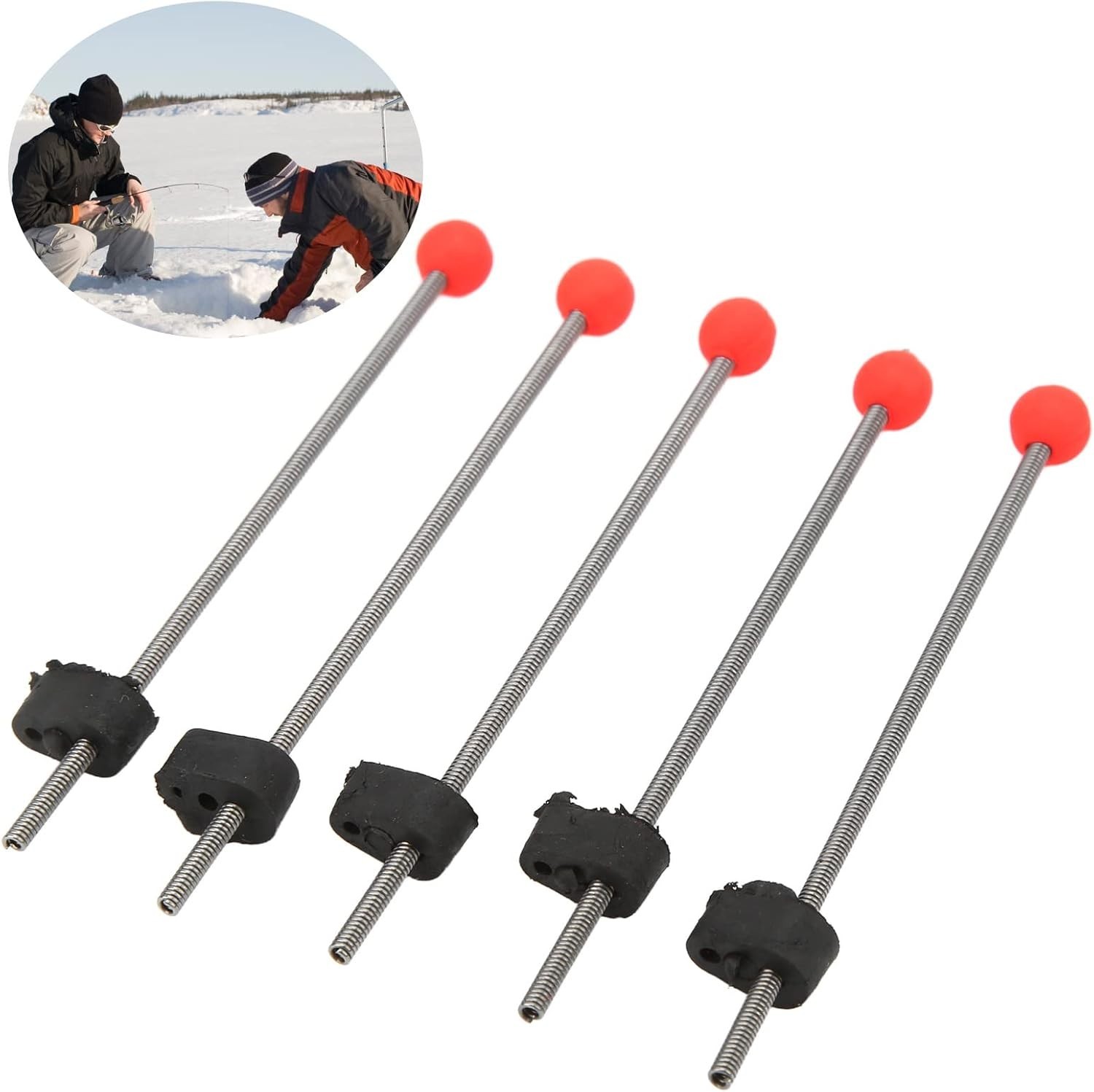 5PCS Waterproof High-Strength Ice Fishing Rod Tips for Freshwater Adventures
