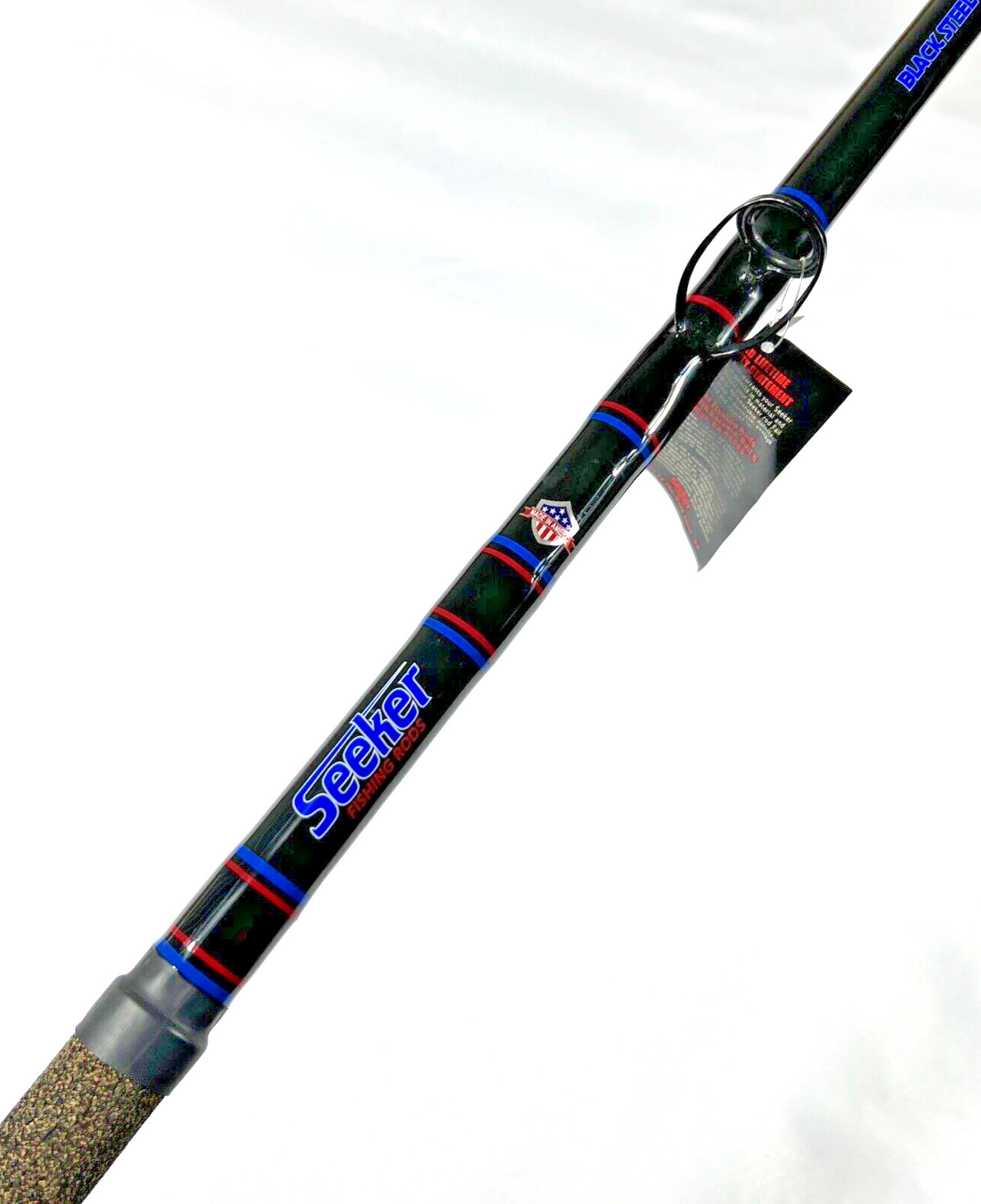 Seeker G 95-9.5’ CT Black Steel Graphite 30-60Lb Live Bait 9.5FT Fishing Rod USA