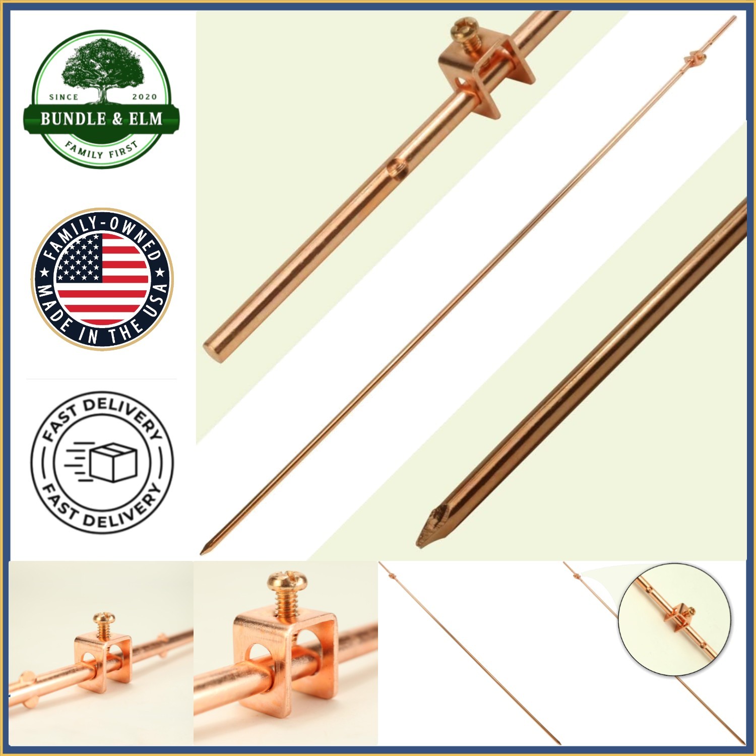 Durable 4ft Ground Rod with Copper Material for Outdoor Safety Applications