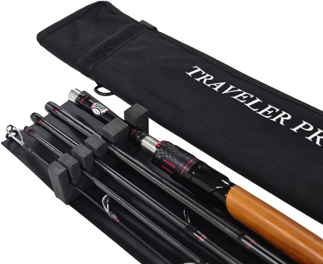 HungryFish Traveler Pro 5-Piece Travel High Carbon Fishing Rod 7’10” (240cm)