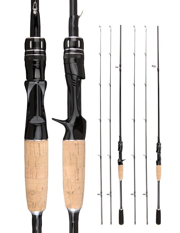 1.8M Rods Carbon Fiber Fishing Rod Spinning Casting Poles Fast 2 Tips Lure Rod