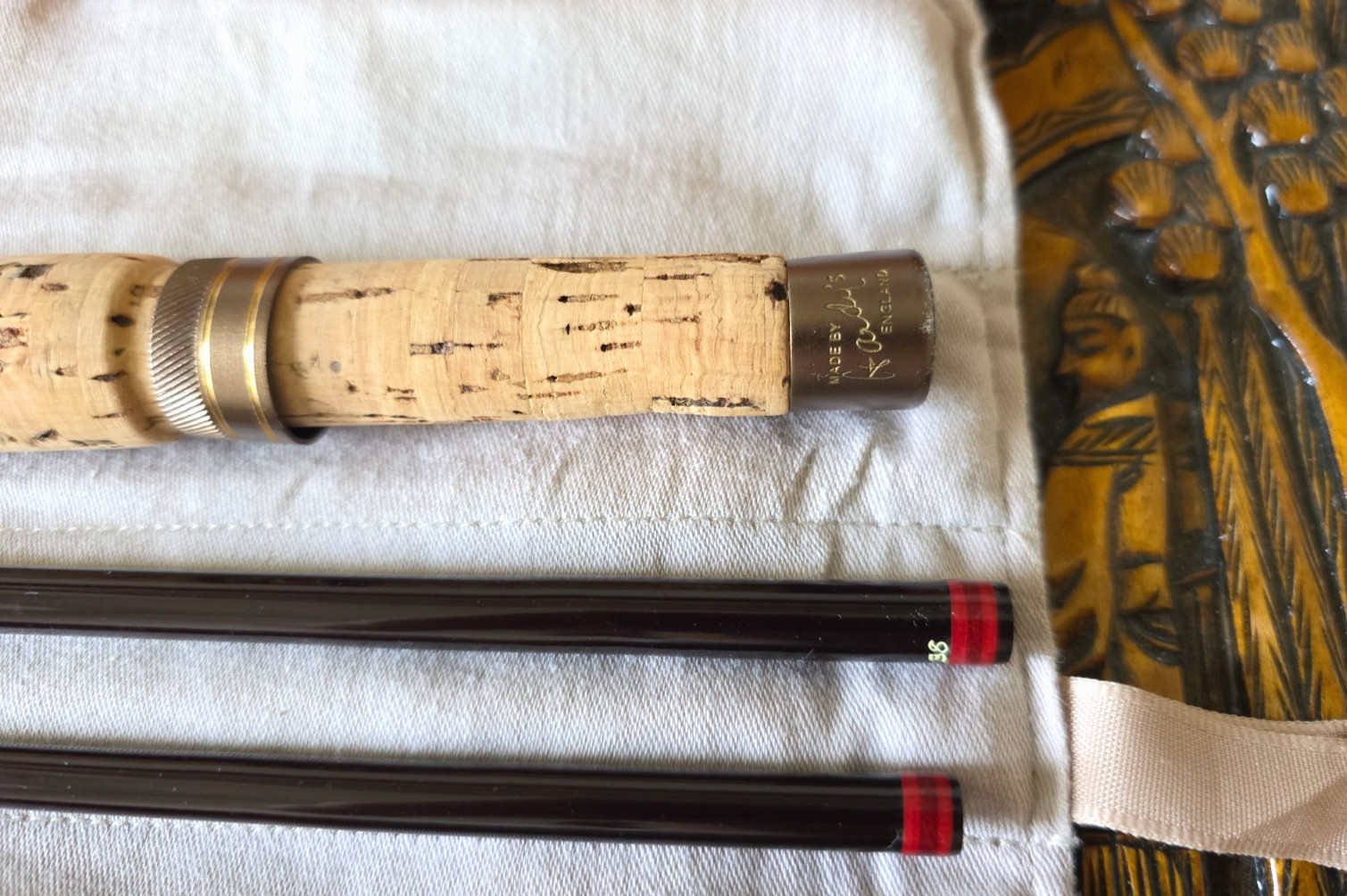 Hardy Smuggler De Luxe Fly Fishing Rod -8’2” -6WT -7PC -W/Leather Tube+Sock