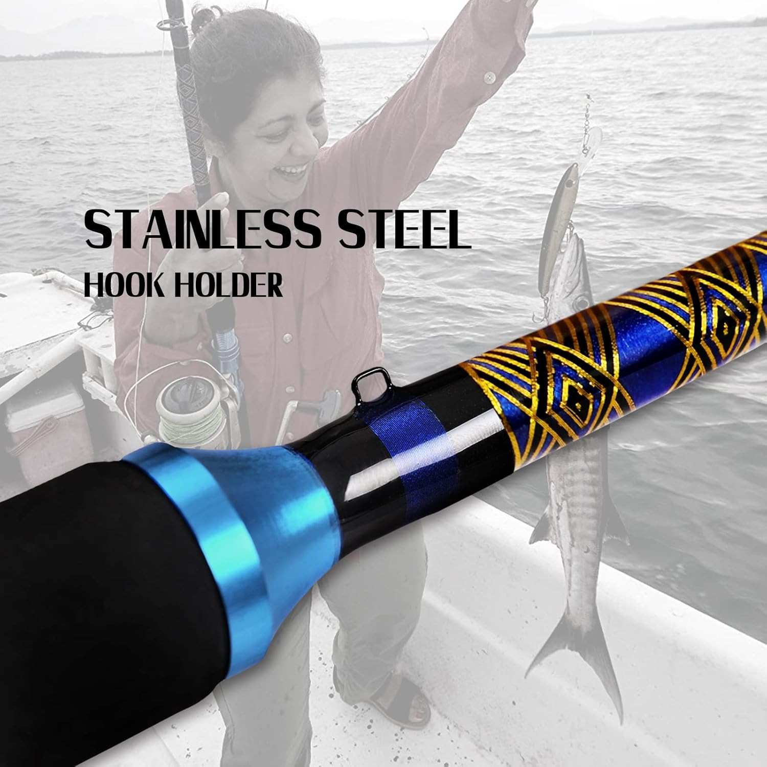 Saltwater Graphite Jig Jigging Spinning Fishing Rod Deep Sea Jig Pole