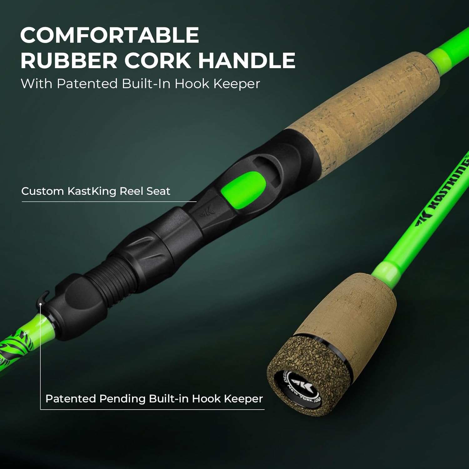 Right Hand Zephyr Dual-Tip Fishing Rod Reel Combo IM6 Graphite 2Pc Handle