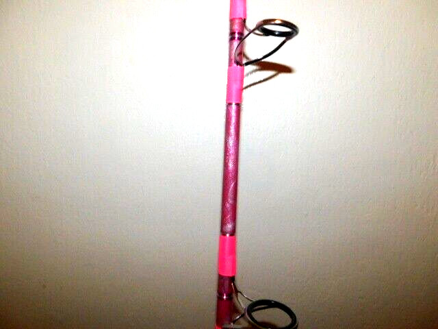 CUSTOM SPINNING ROD 7 FT 20-40 LB PINK PEARL MARBLE NEW
