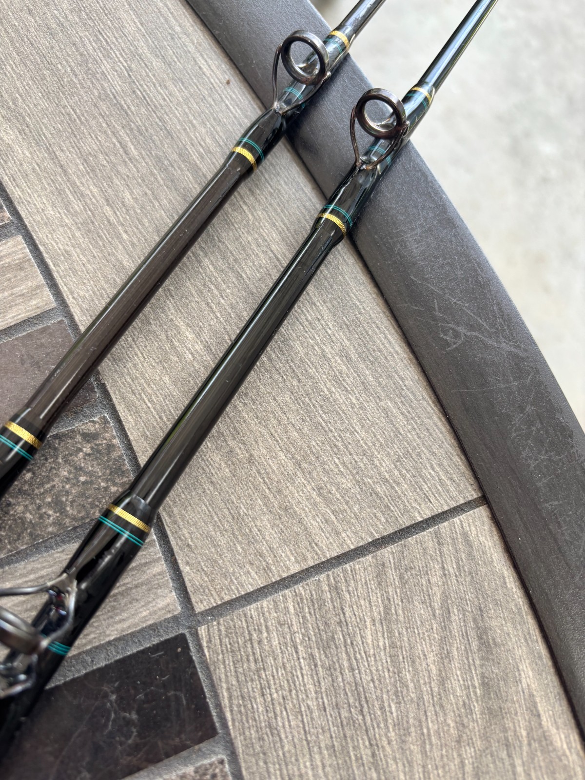 Lot of 2 Seeker Black Steel Fishing Rods Excellent Condition Long Beach