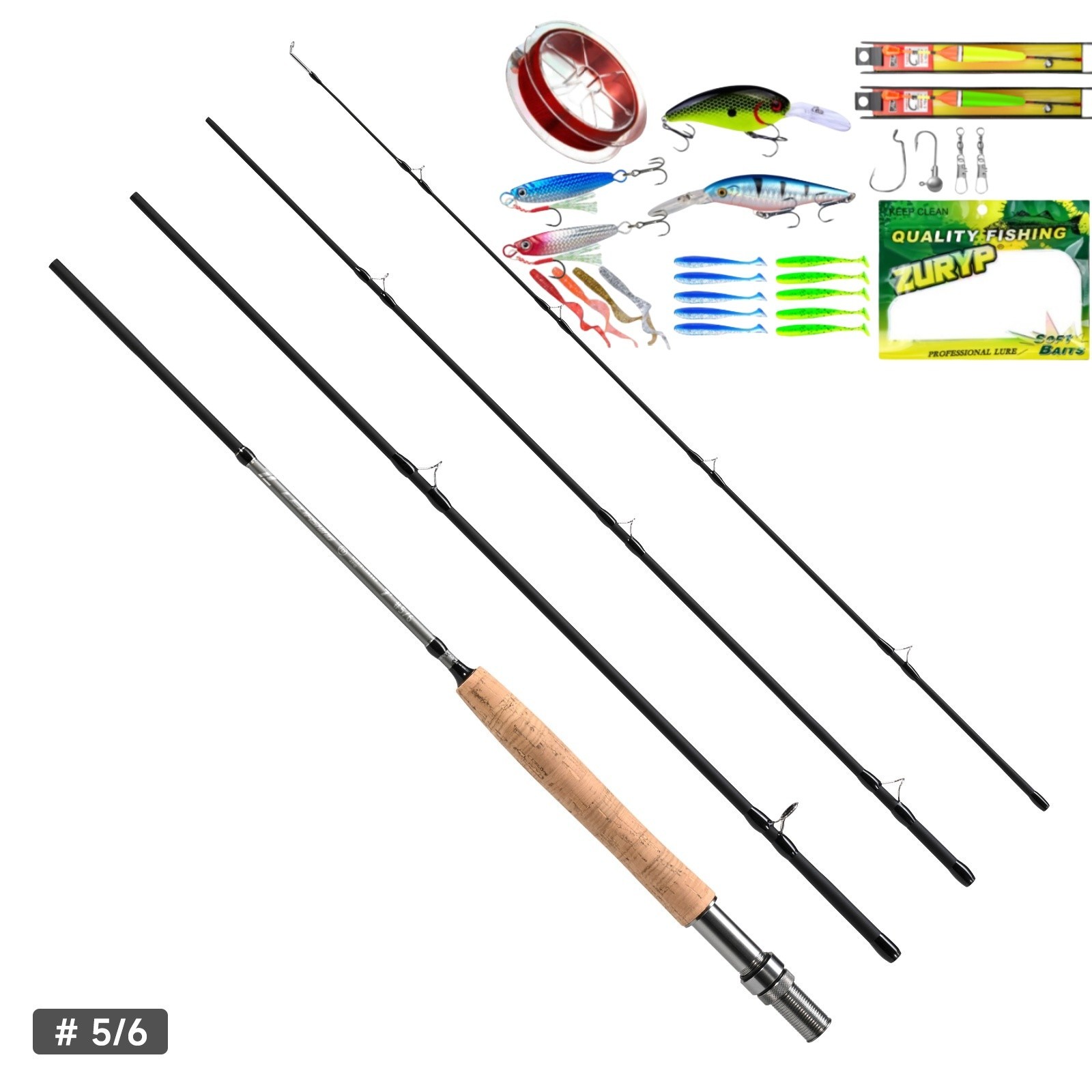 Travel Fly Fishing Rods 7ft Multinodal Medium Carbon Fiber Fast Action Fly Rod
