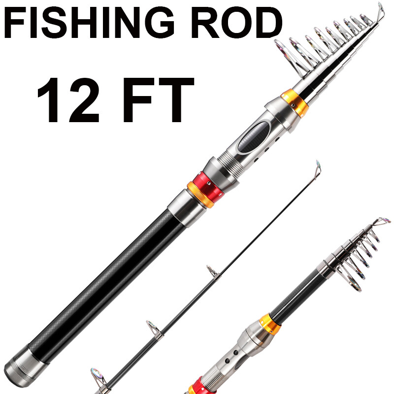 Heavy Duty Carbon Fiber Telescopic Fishing Rod Pole Sea Saltwater Freshwater