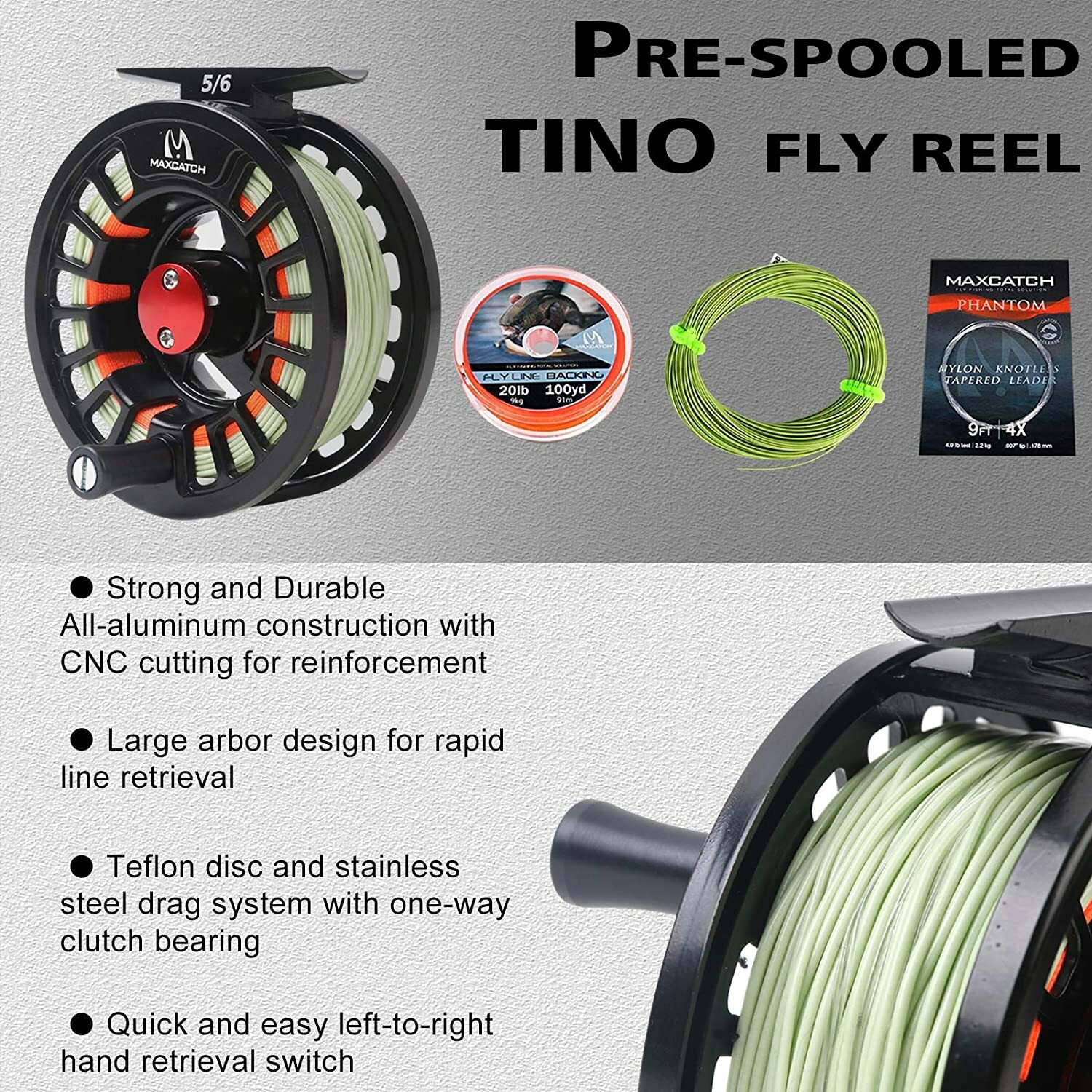 Amigo 4/5/6/7/8wt 9ft Fast Action Fly Fishing Rod and Reel Combo Kit