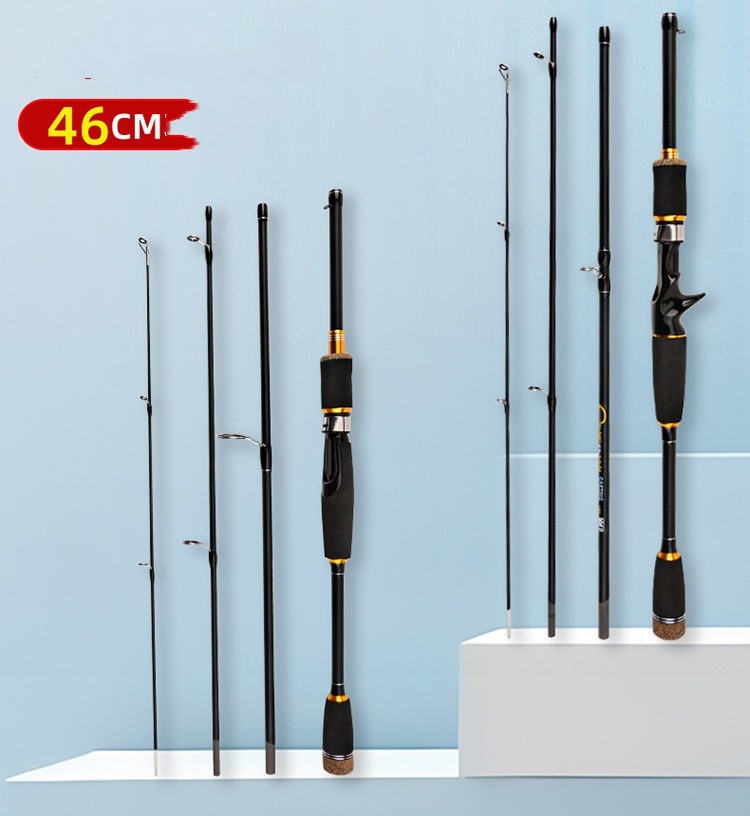 Fishing Rods Carbon Fiber Casting Spinning Rods High Sensitive Fast 4 Sections